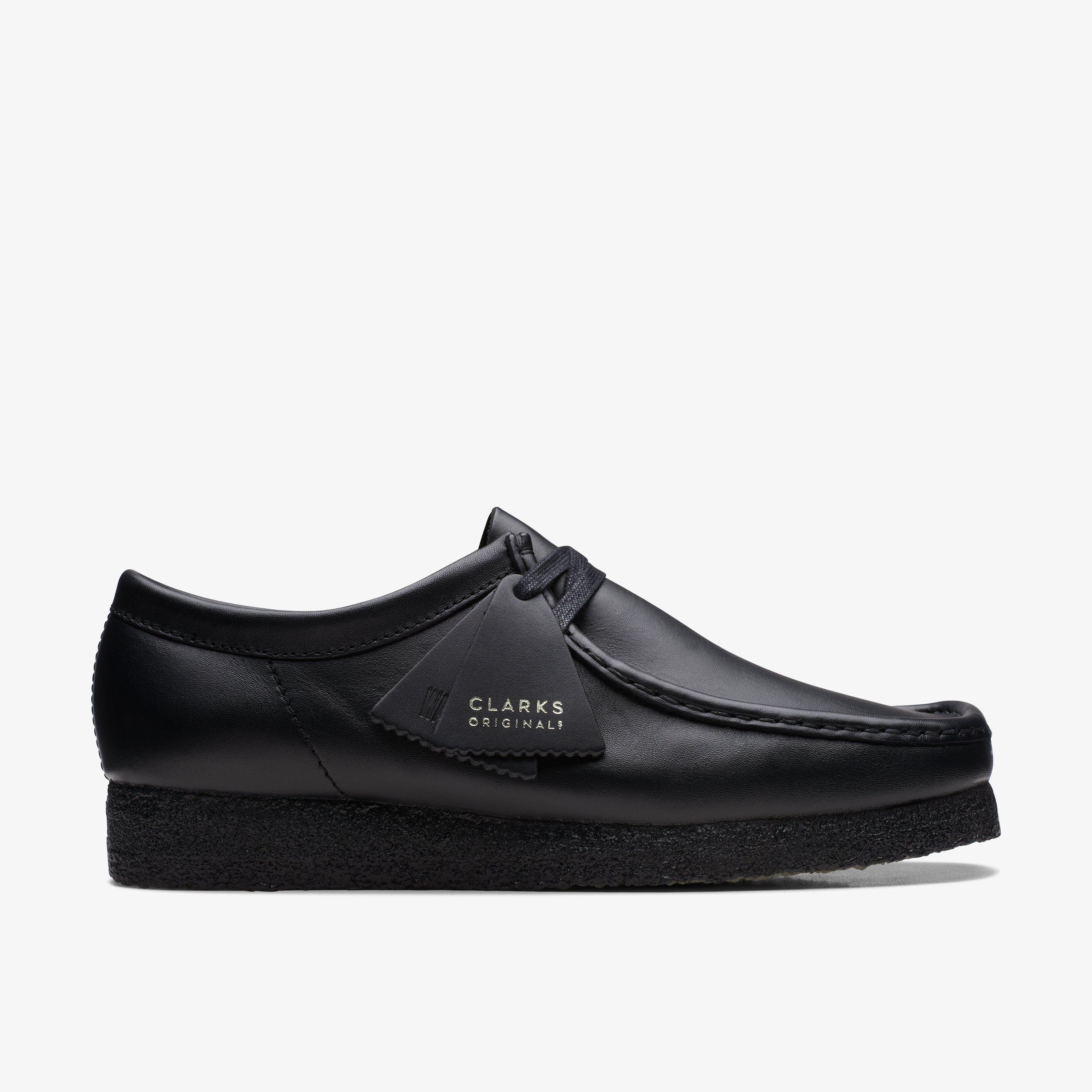 Men Wallabee Black Leather Shoes | Clarks US