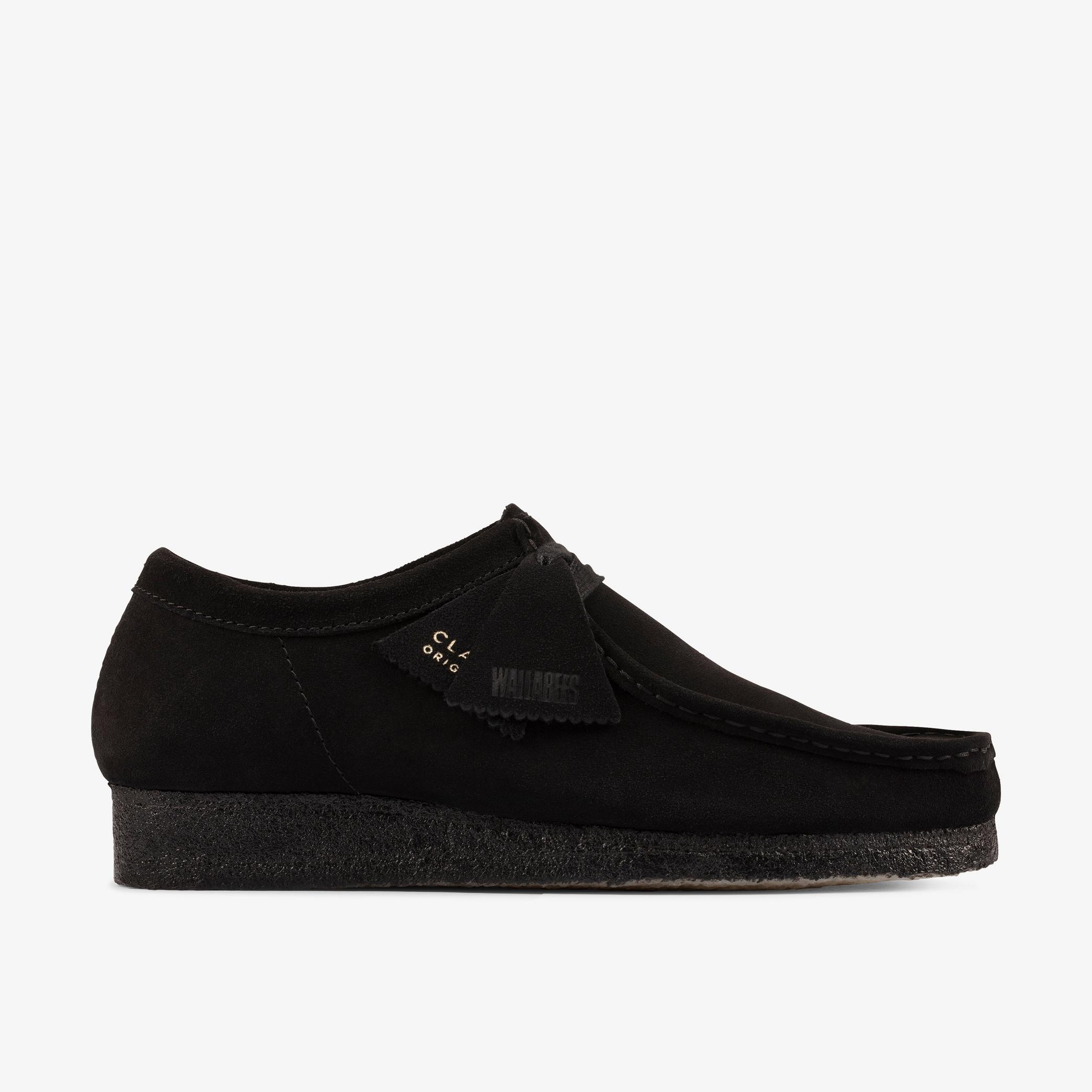 Mens Wallabee Black Suede Shoes | Clarks UK