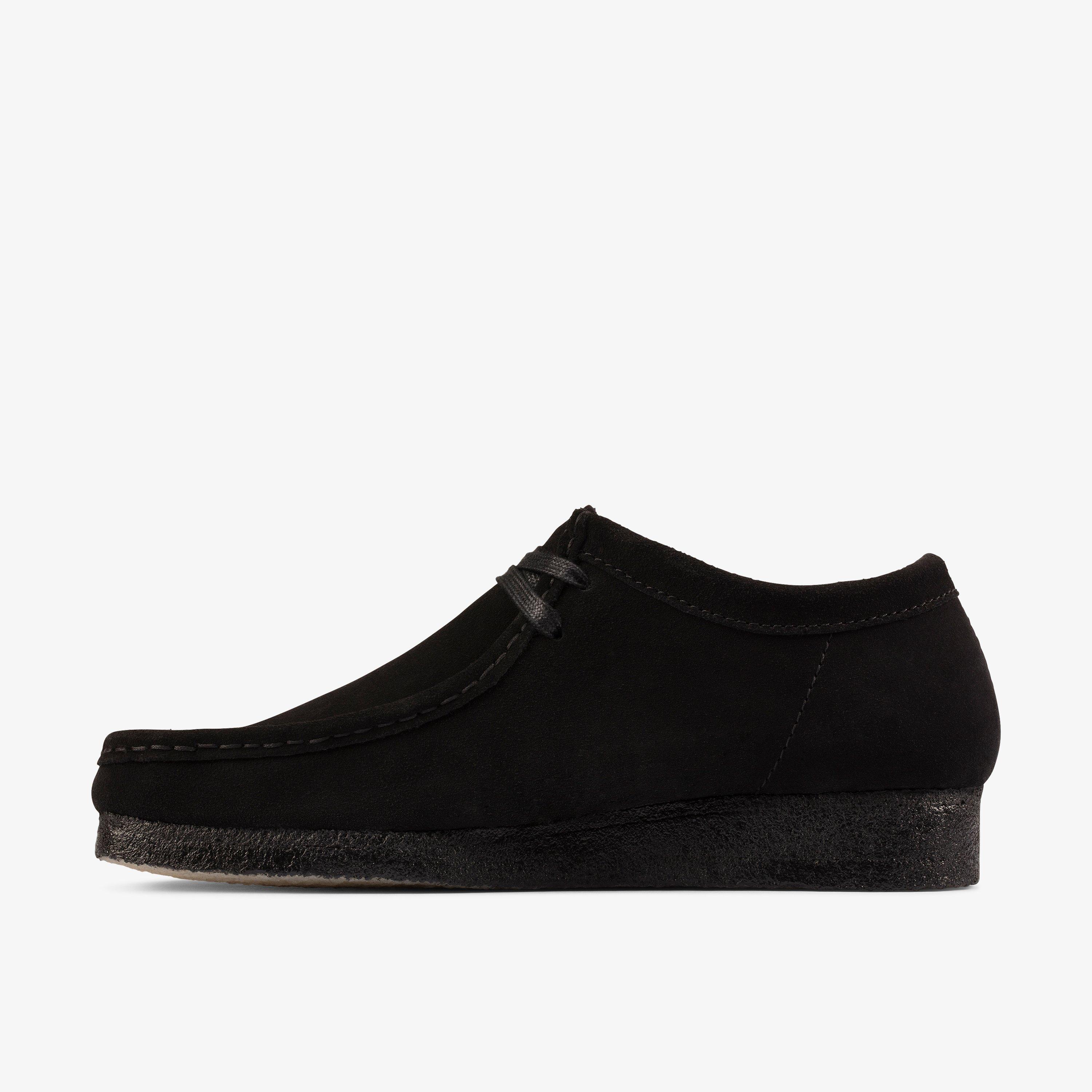 MENS Wallabee Black Suede Shoes Clarks US