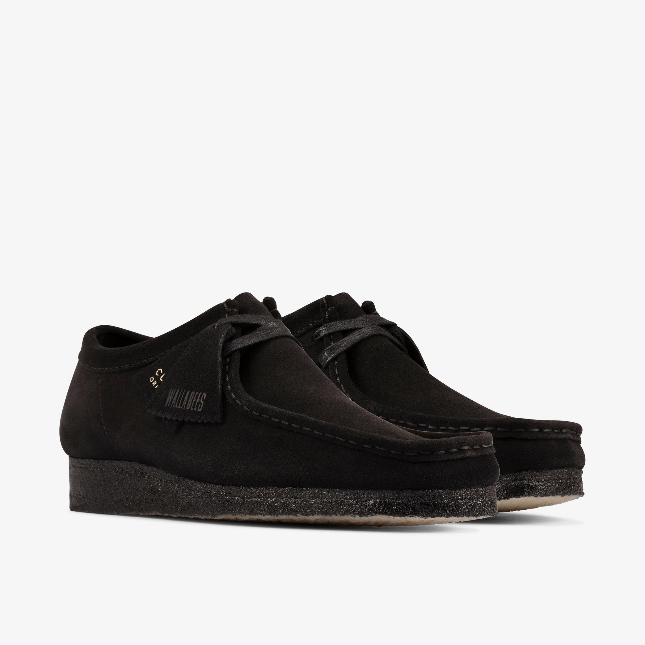 Mens Wallabee Black Suede Shoes | Clarks UK