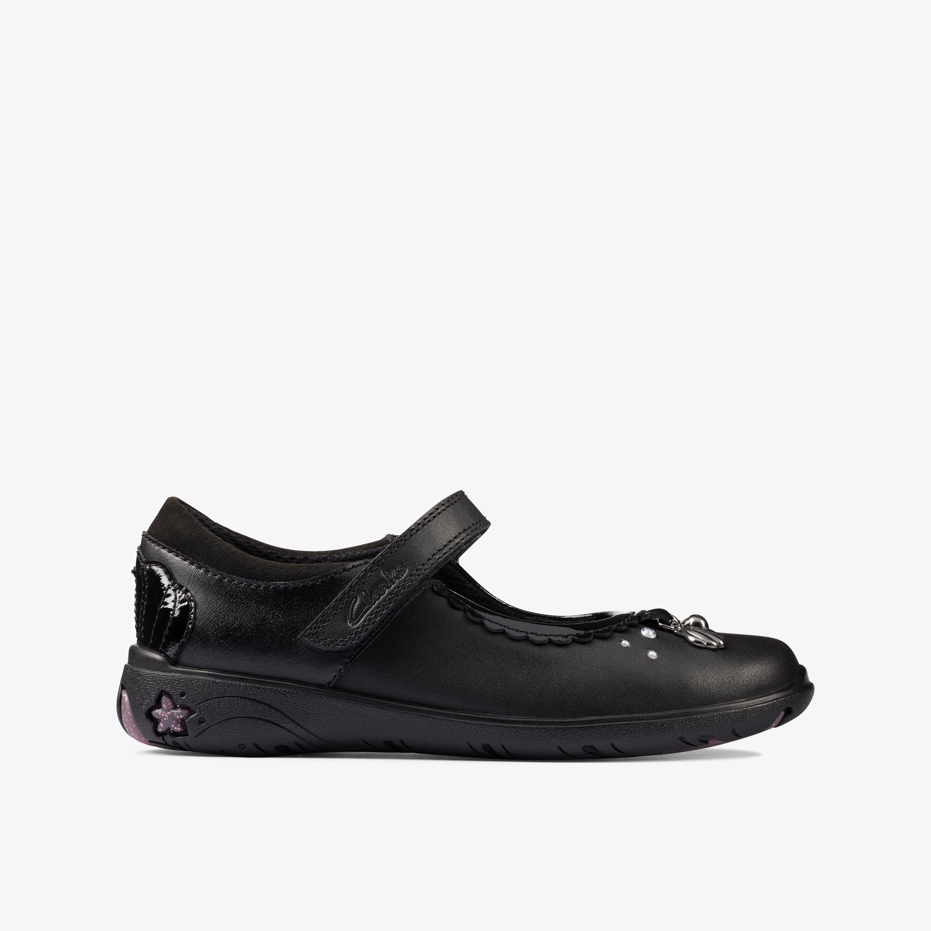 Girls Sea Shimmer Kid Black Leather Shoes | Clarks UK