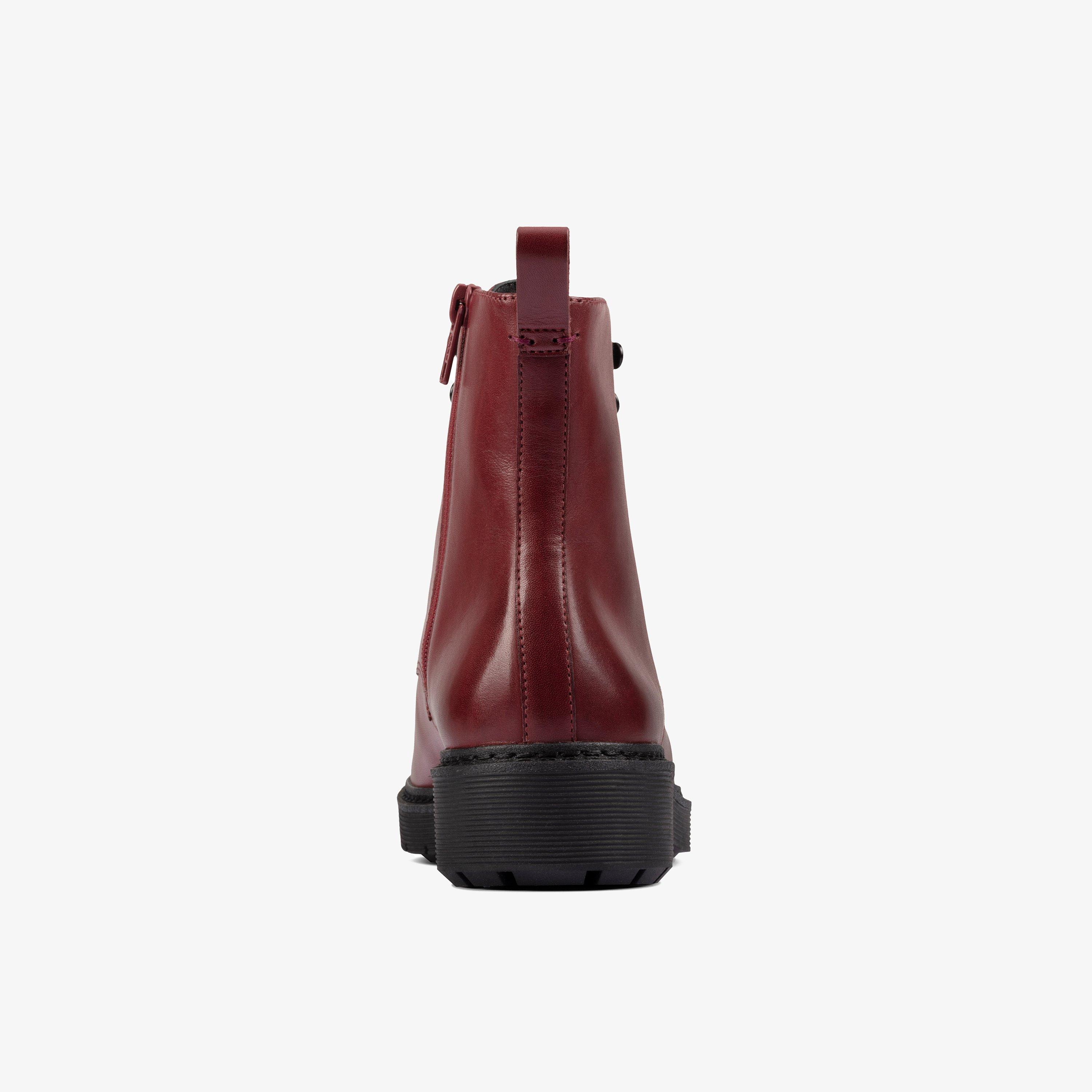 Witcombe Hi 2 Burgundy Leather Ankle Boots Lace Up, view 5 of 6