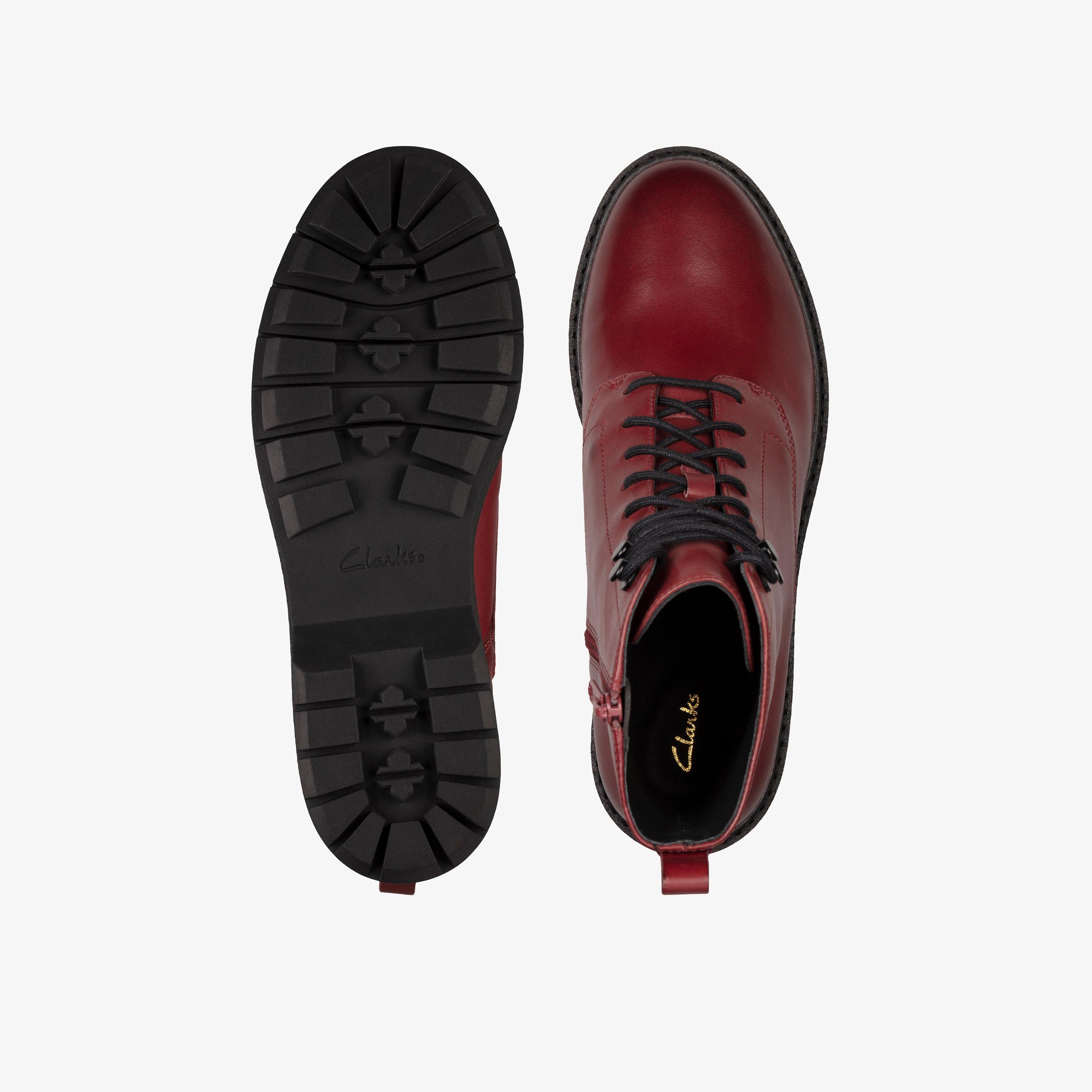 Witcombe Hi 2 Burgundy Leather Ankle Boots Lace Up, view 6 of 6