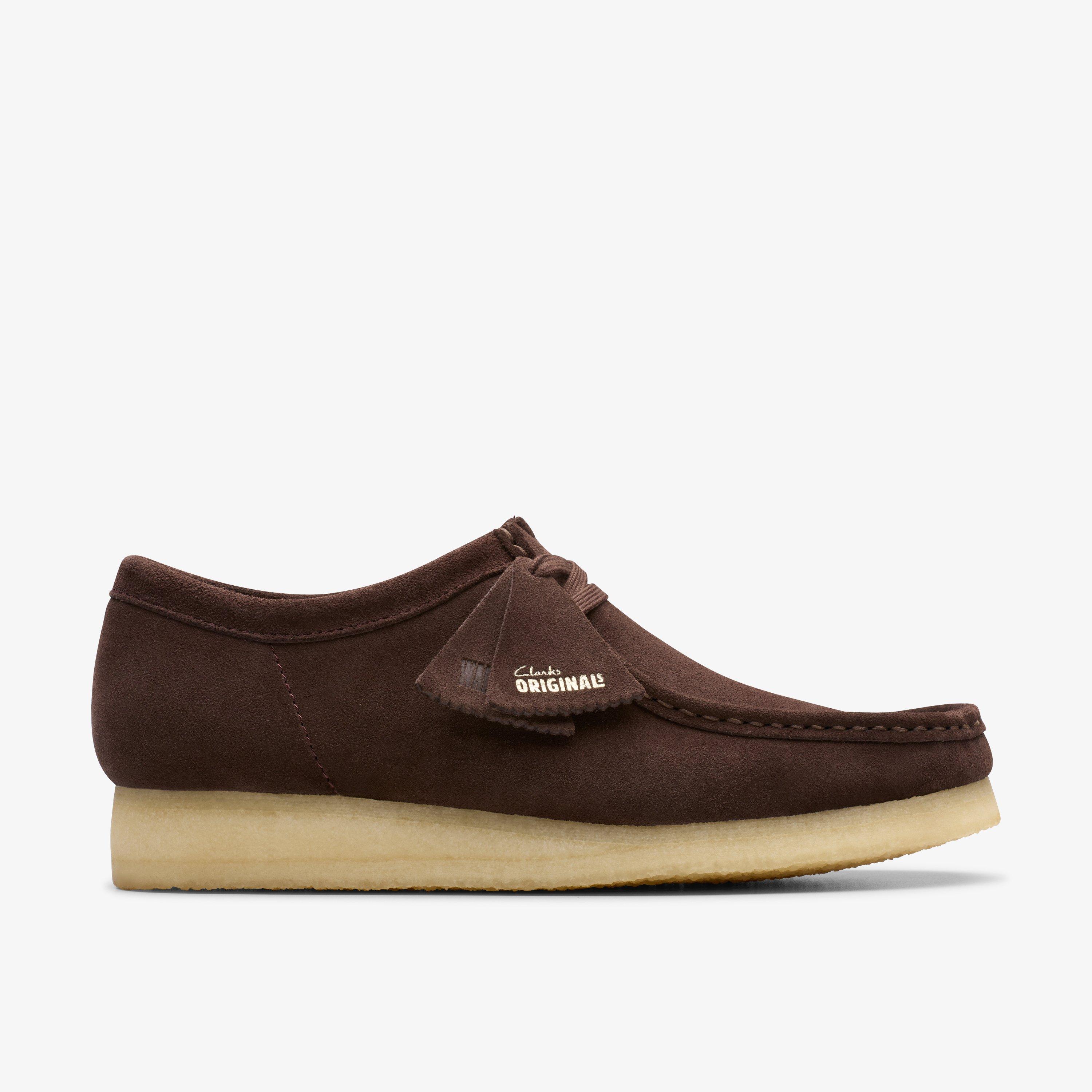 Clarks wallabees shop dark brown