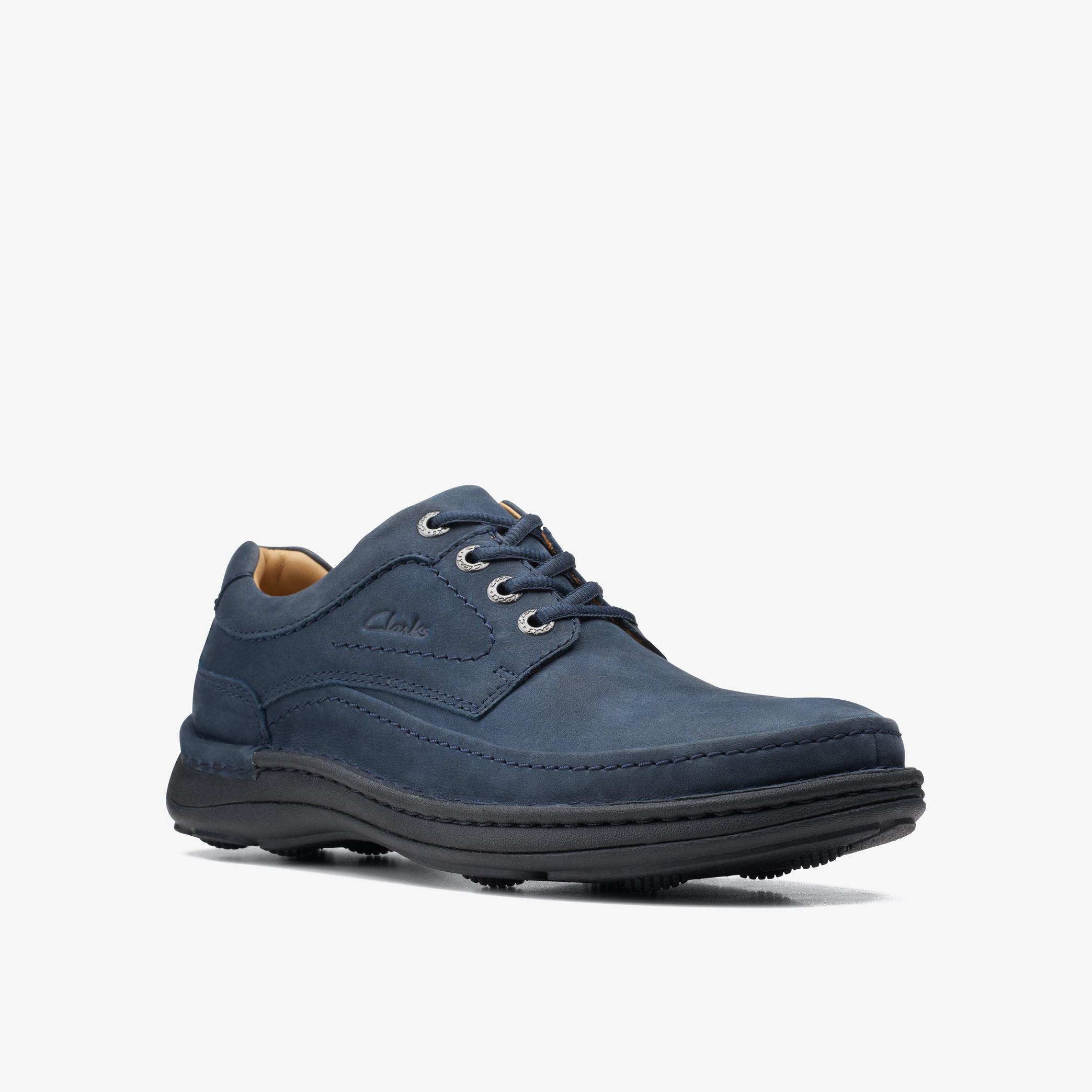 Nature Three Navy Nubuck Derby Shoes, view 3 of 6