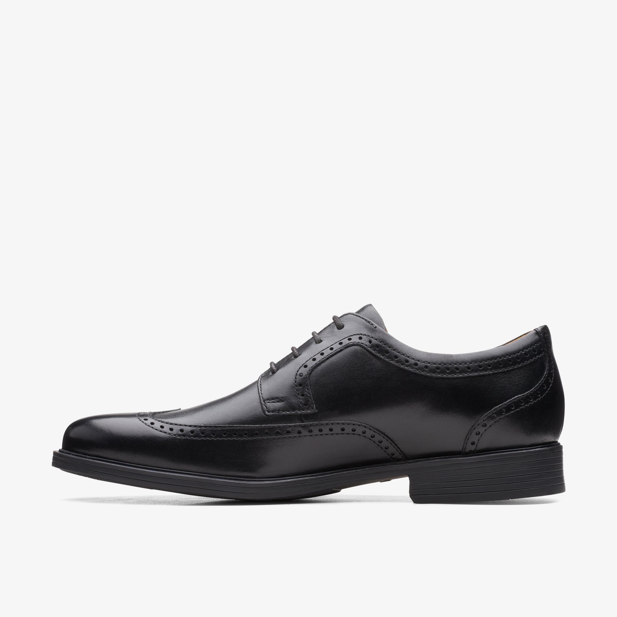Whiddon Wing Black Leather Shoes, view 2 of 6