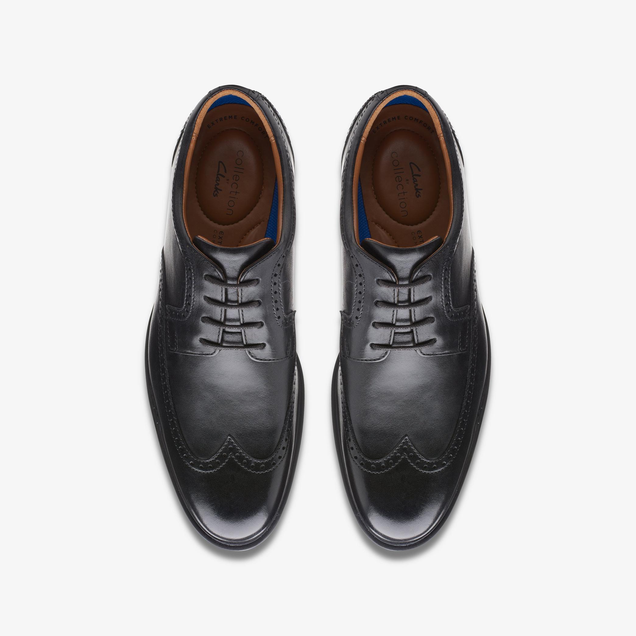 Whiddon Wing Black Leather Shoes, view 6 of 6