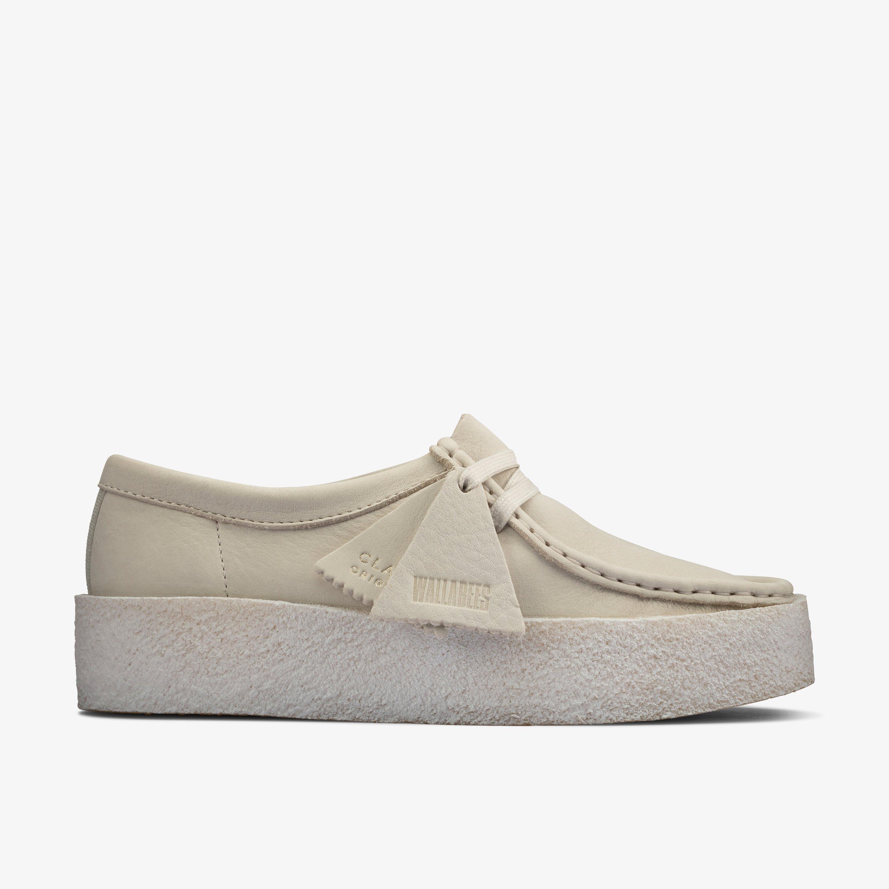 WOMENS Wallabee Cup White Nubuck Shoes | Clarks US