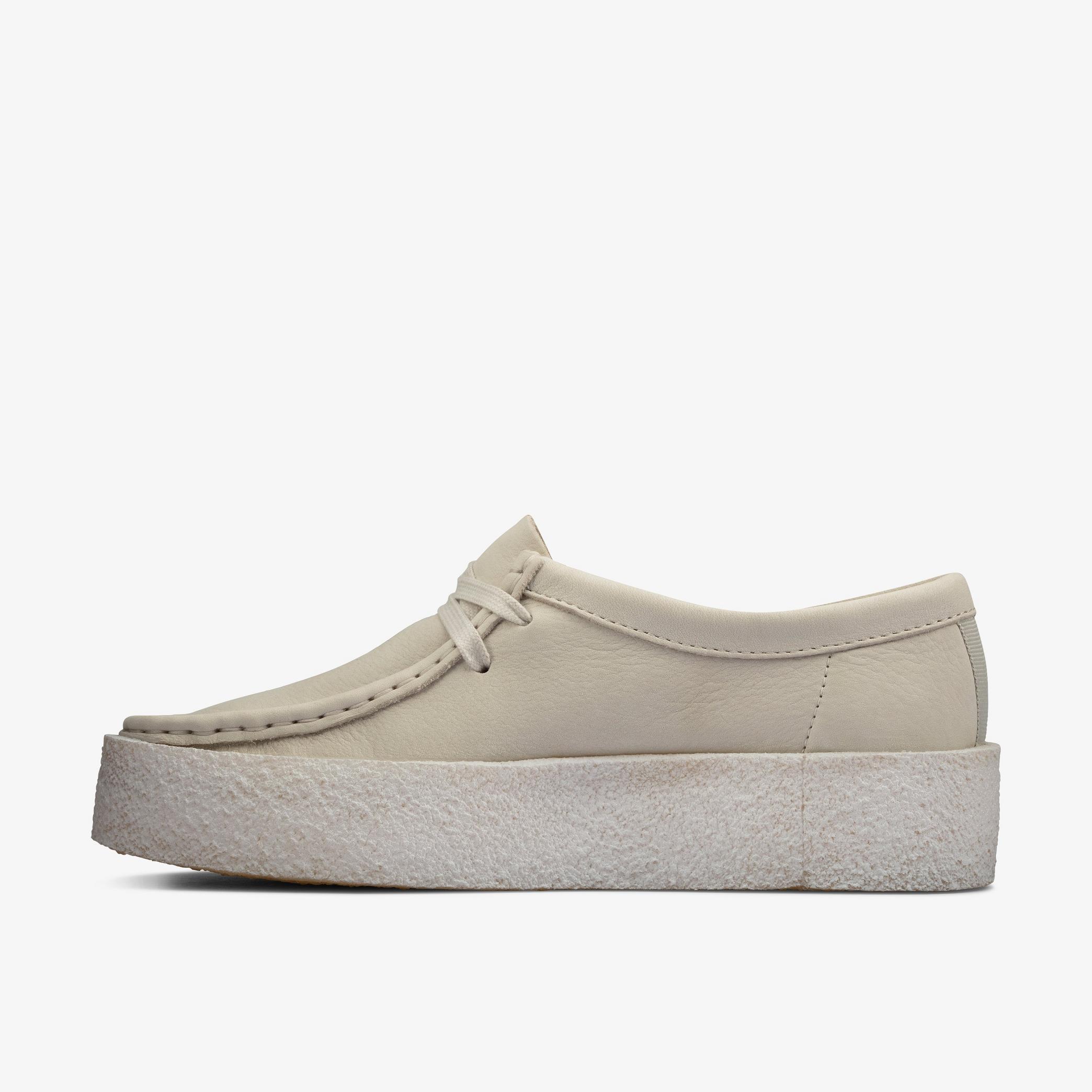 Womens Wallabee Cup White Nubuck Shoes | Clarks