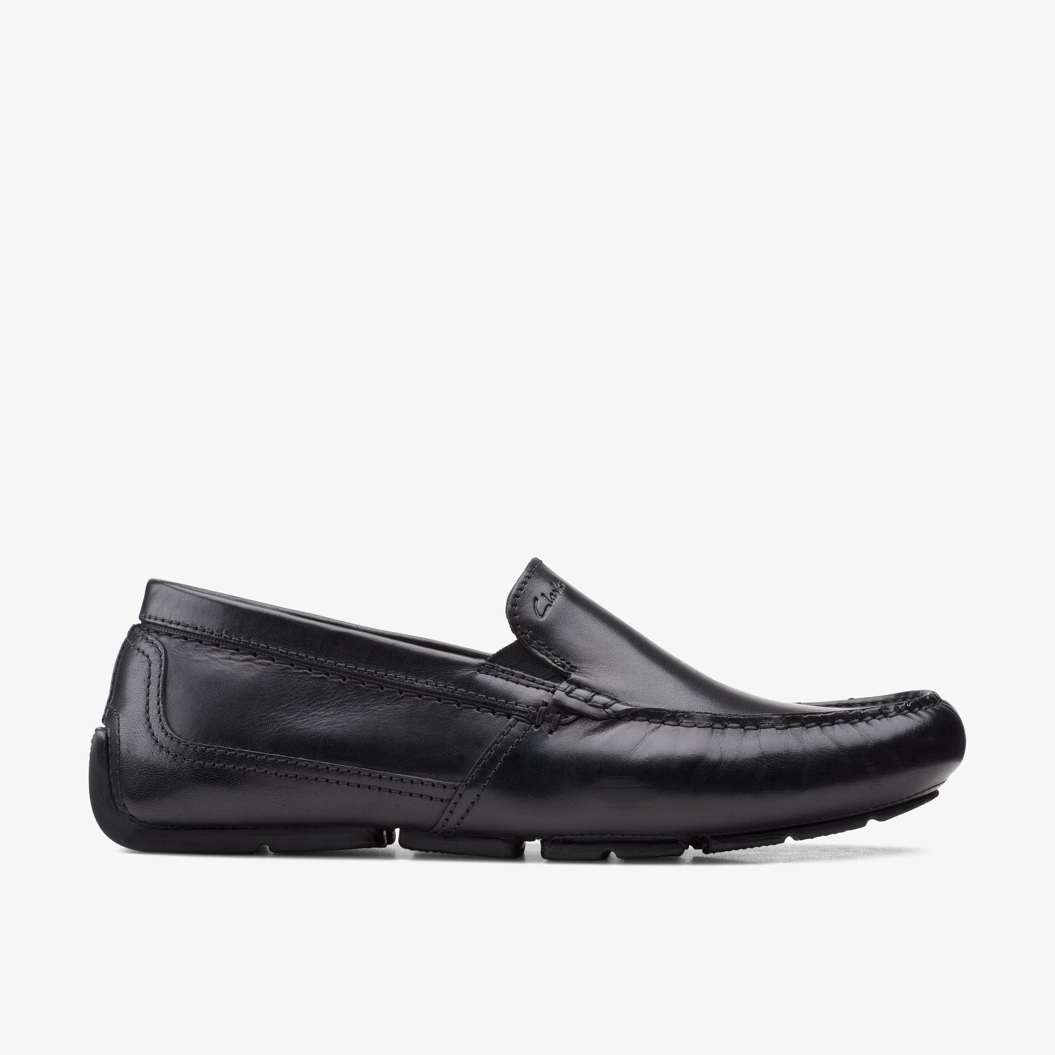 Markman Plain Black Leather Loafers, view 1 of 5