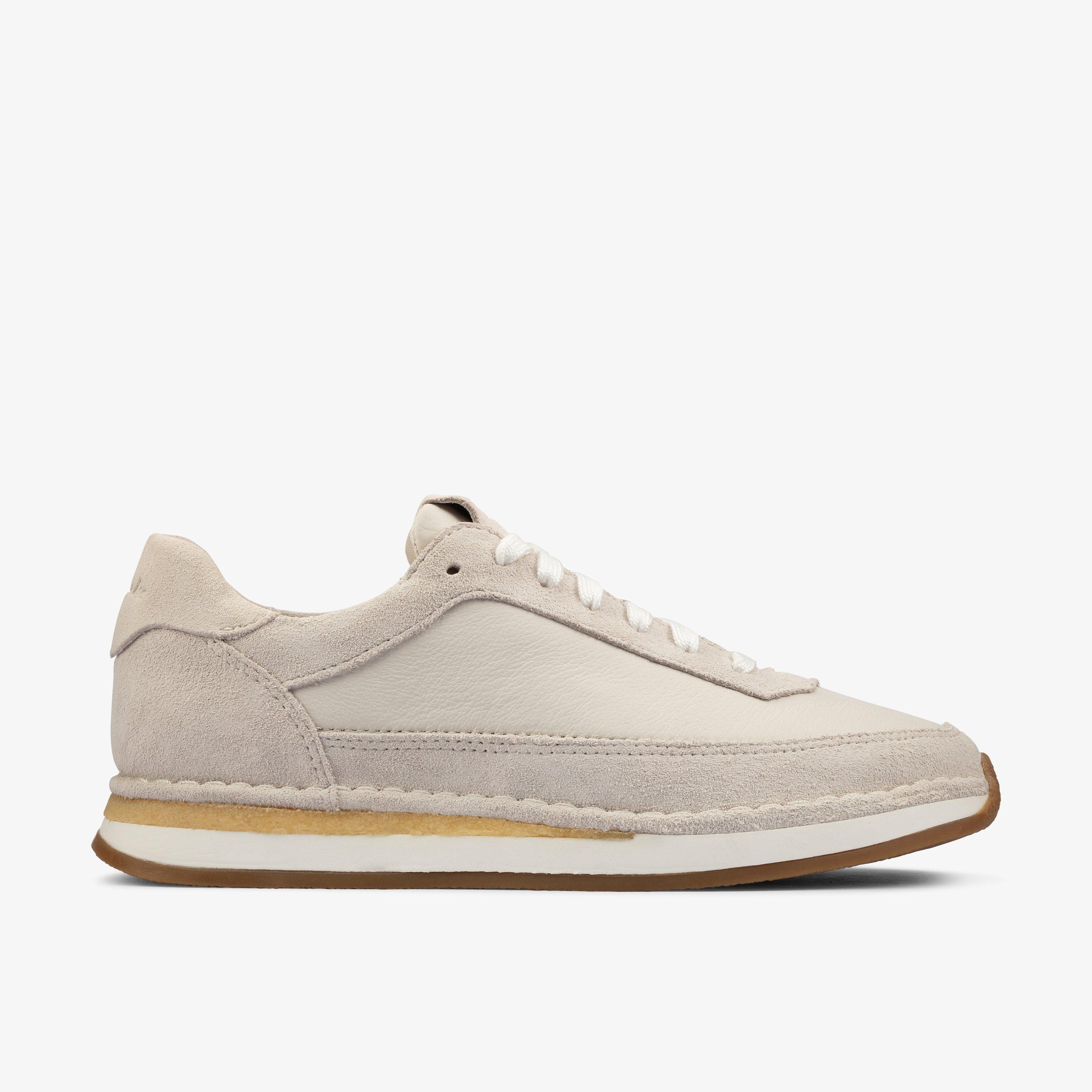 FEMME Craft Run Lace Daim blanc Chaussures Clarks