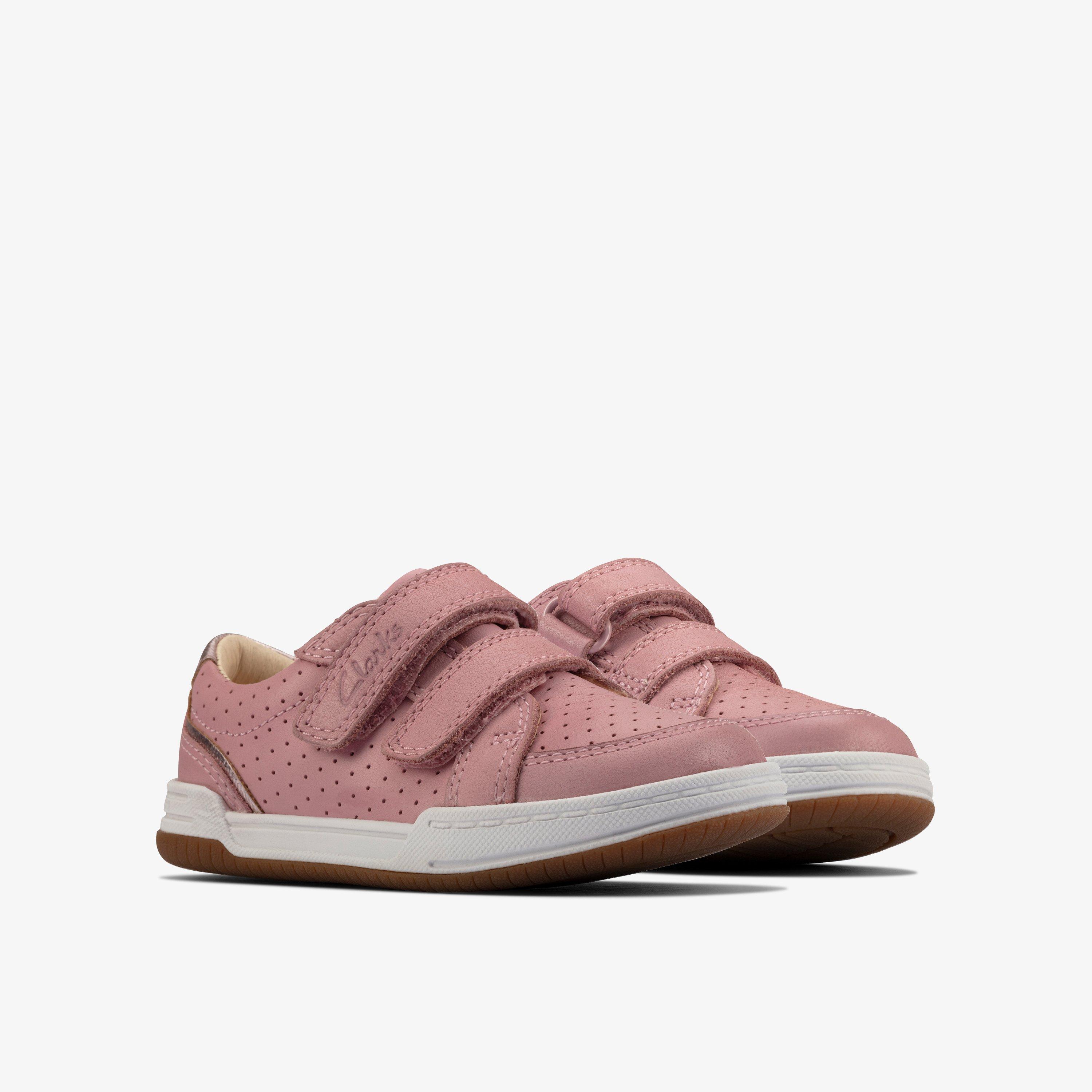 Fawn Solo Toddler Light Pink Leather Trainers Riptape, view 4 of 6
