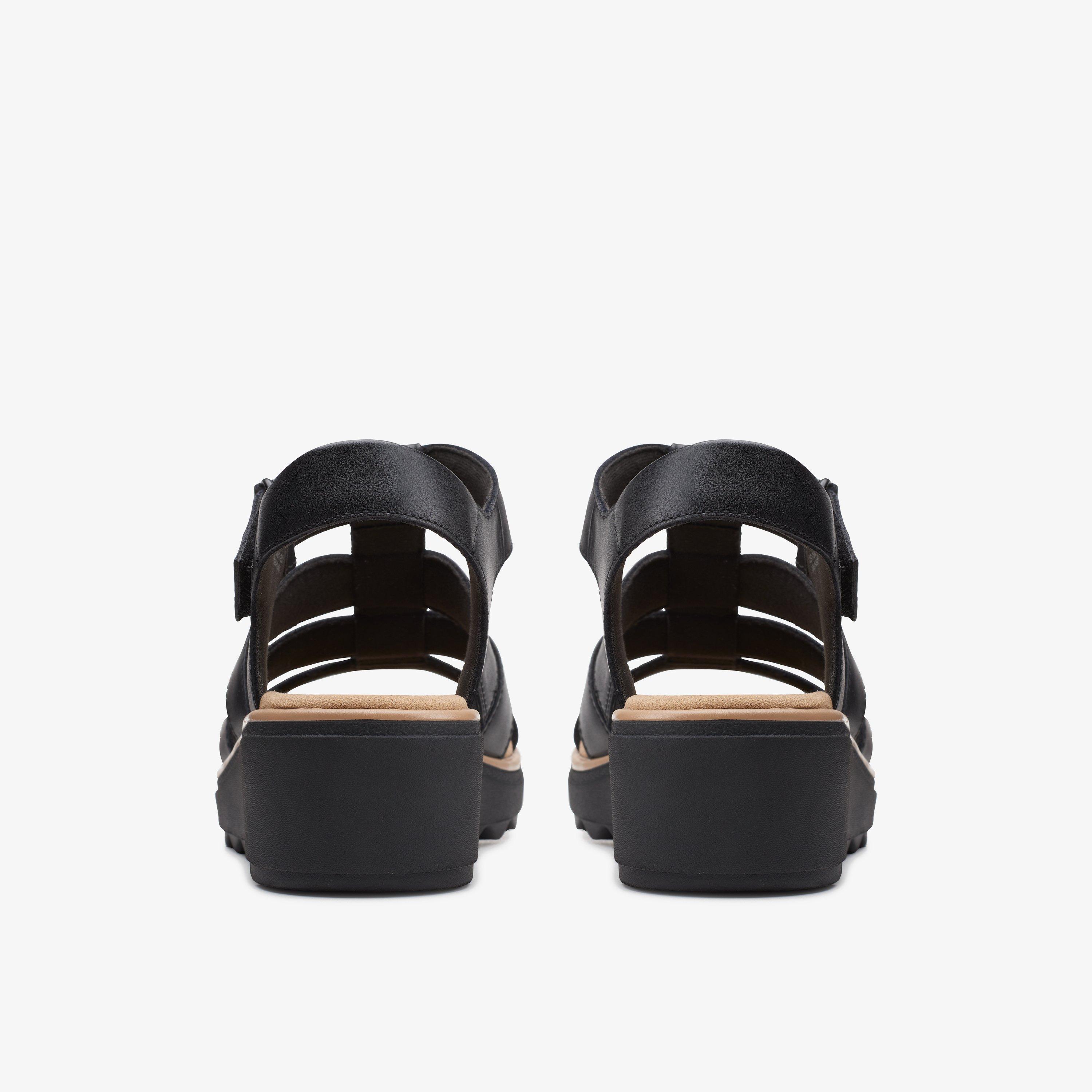 Clarks black sandals wide fit on sale
