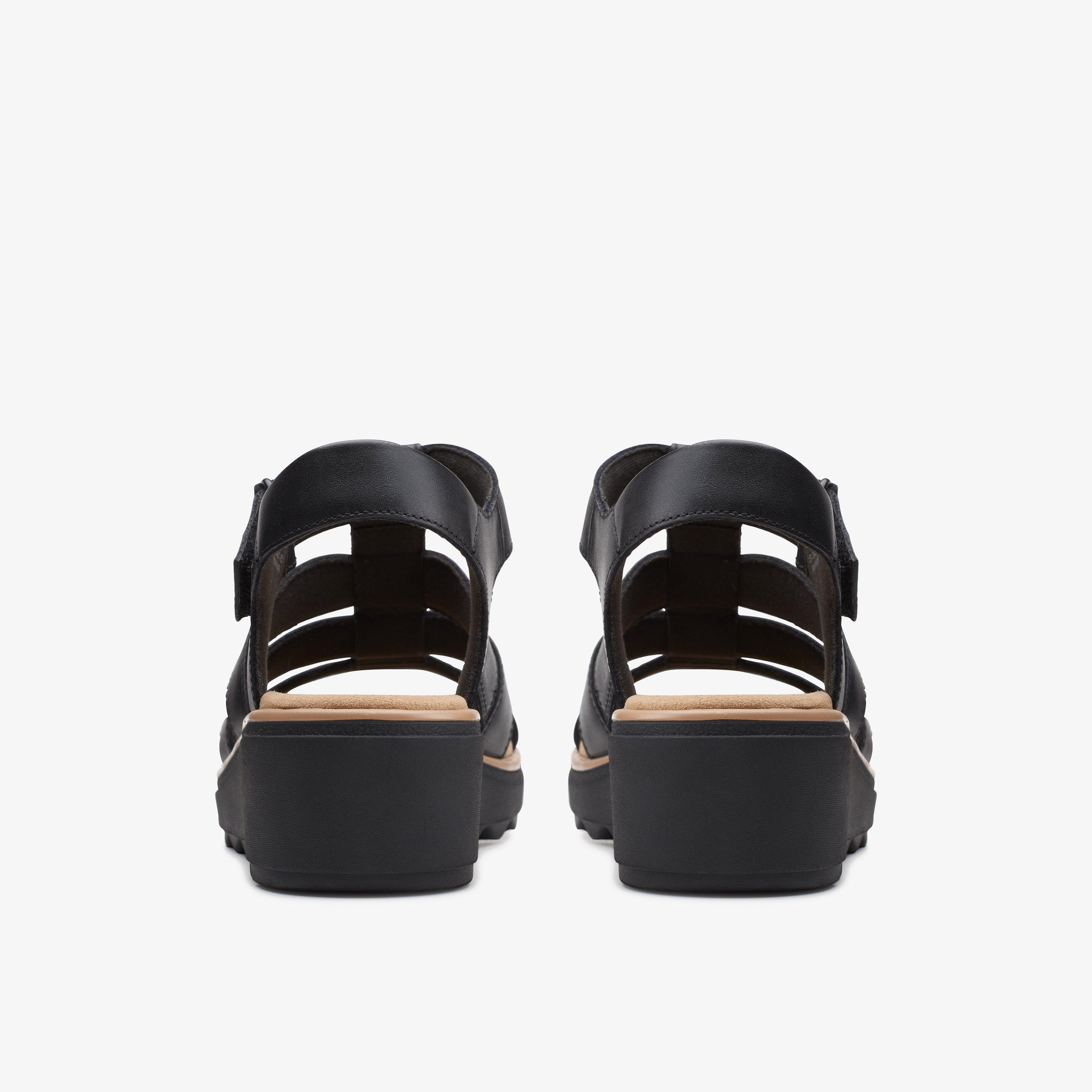 Clarks black sandals wide fit on sale