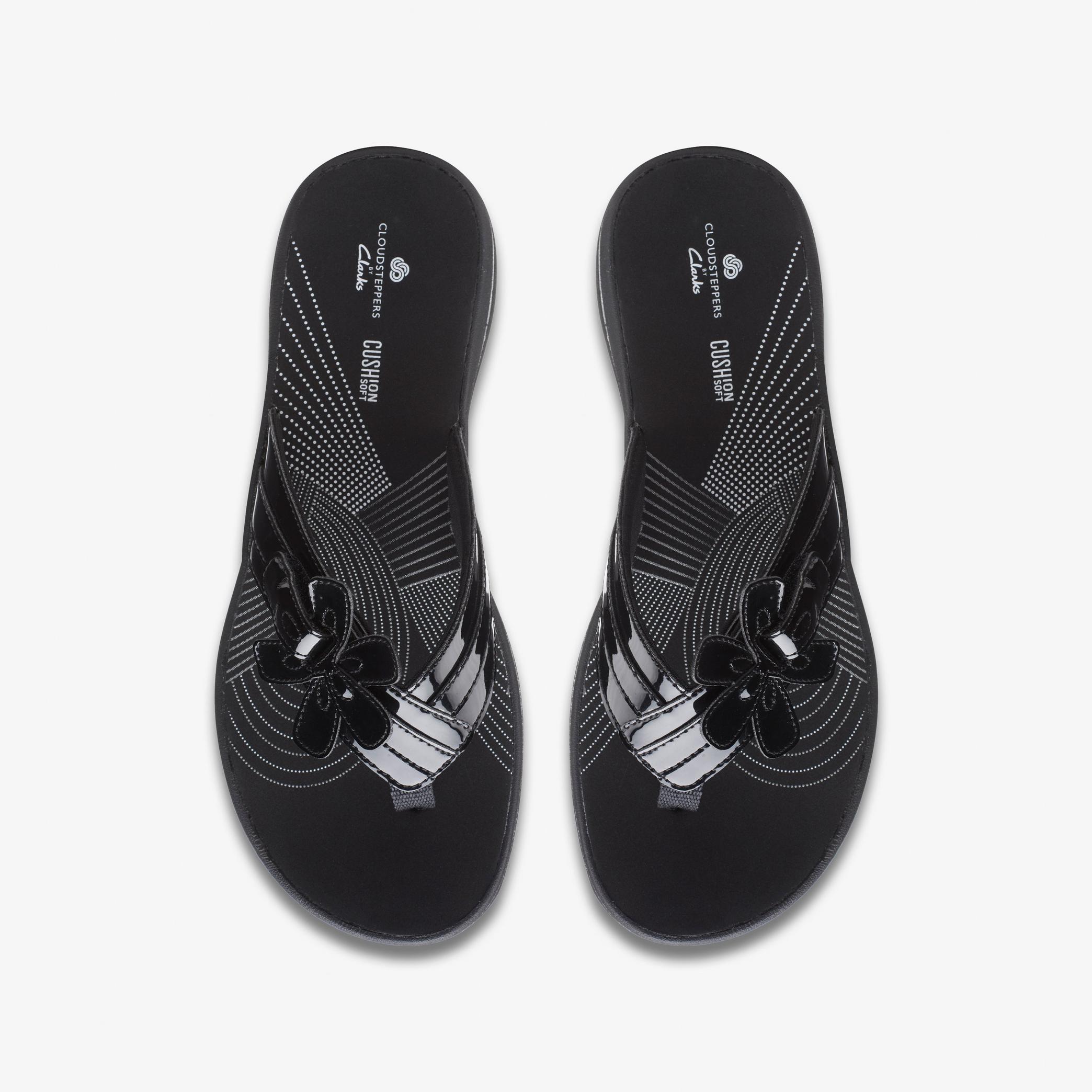 WOMENS Brinkley Flora Black Patent Flat Sandals | Clarks US