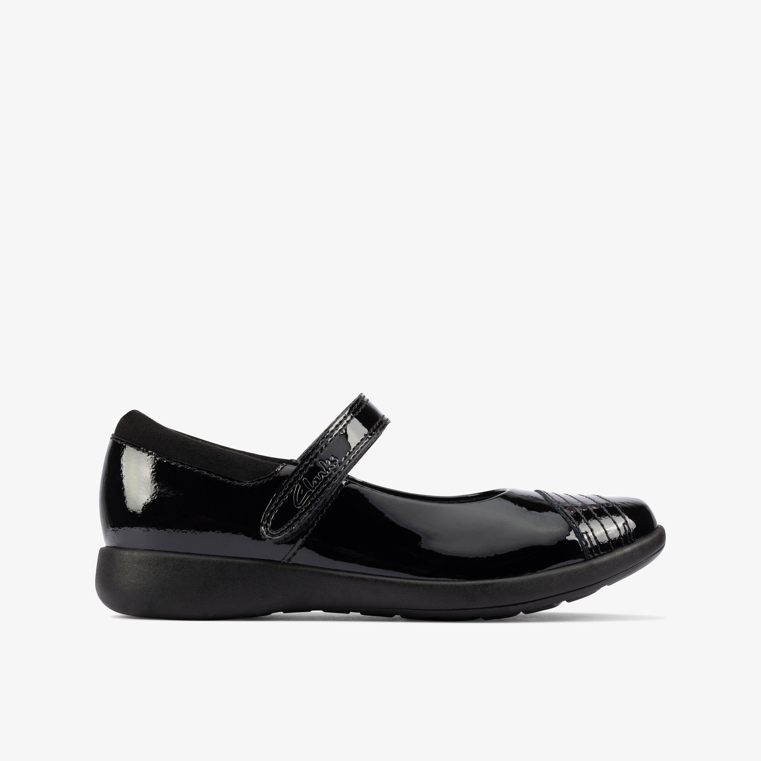 Girls Etch Beam Kid Black Patent Bar Shoes | Clarks Outlet