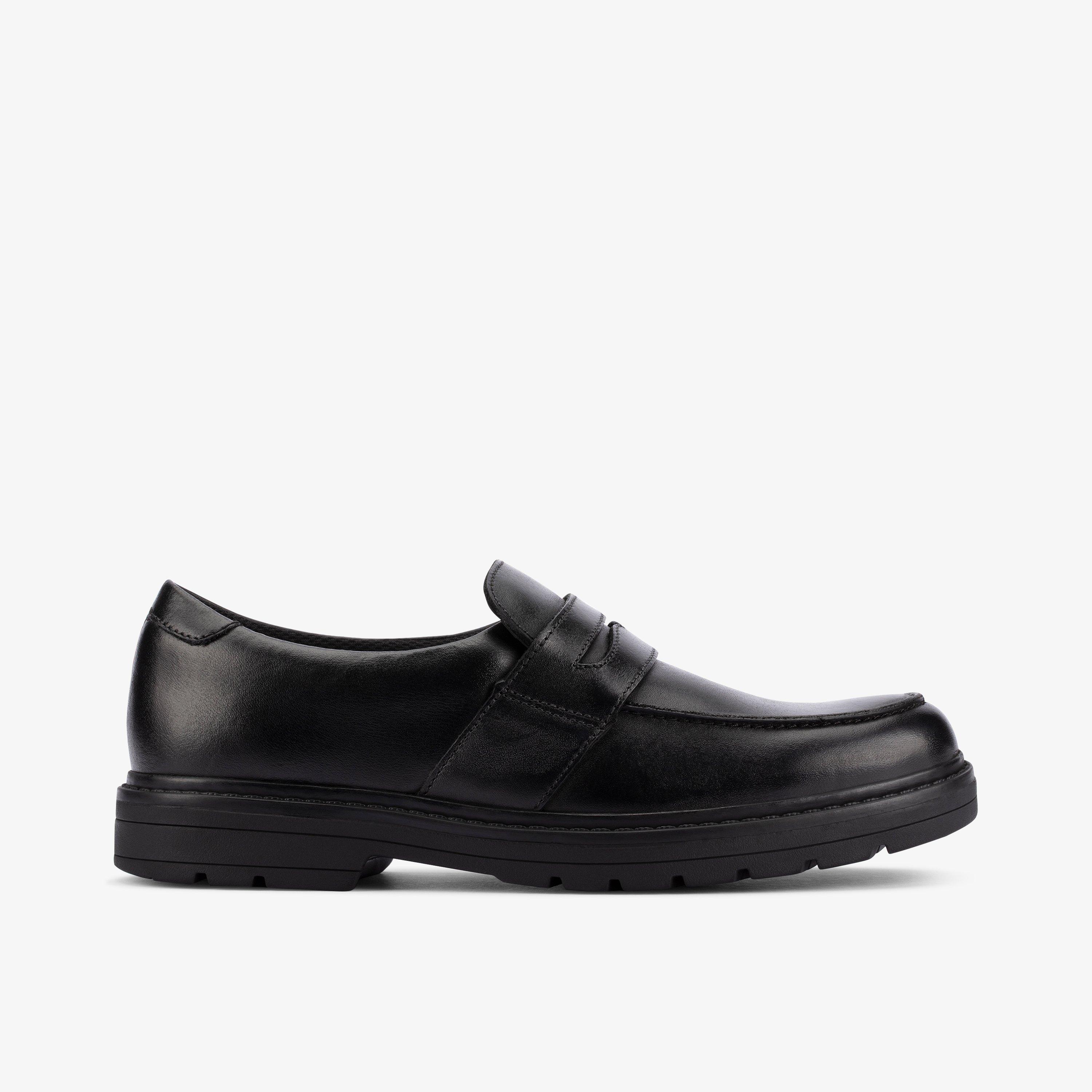 Boys Loxham Craft Youth Black Leather Loafers | Clarks UK