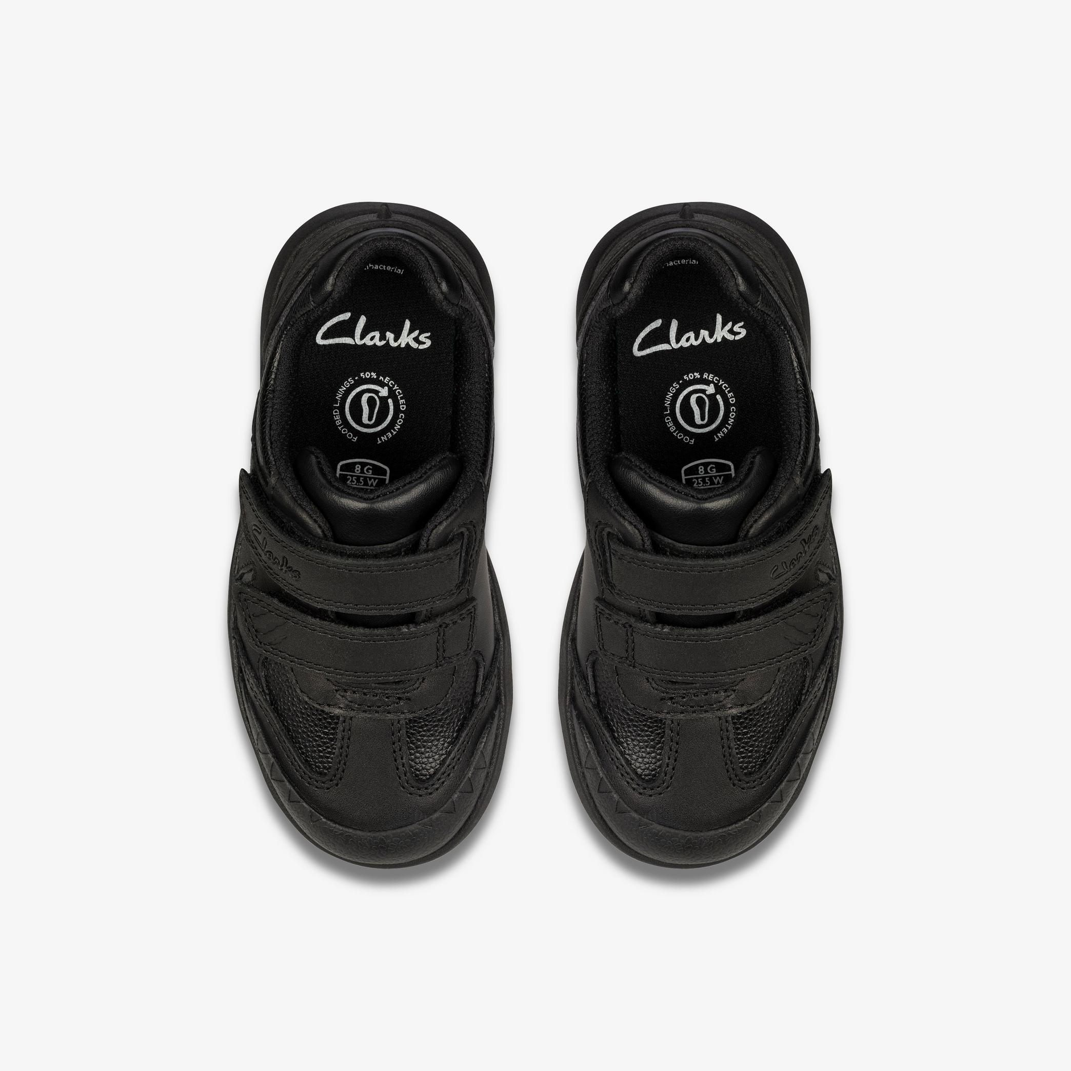 Boys, Girls, Kids Unisex Rex Stride Toddler Black Leather Shoes | Clarks UK