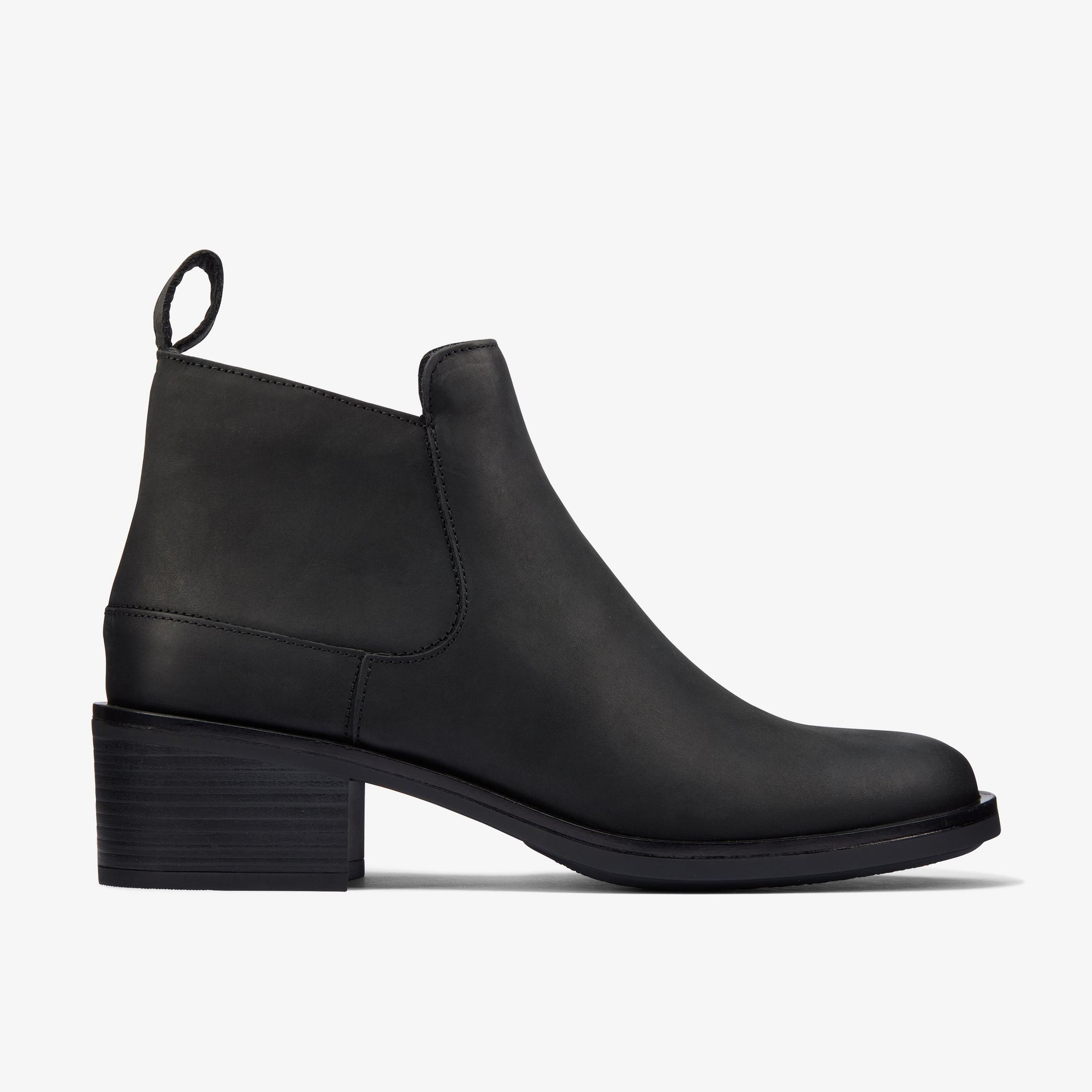 Memi Zip Black Leather Ankle Boots, view 1 of 6