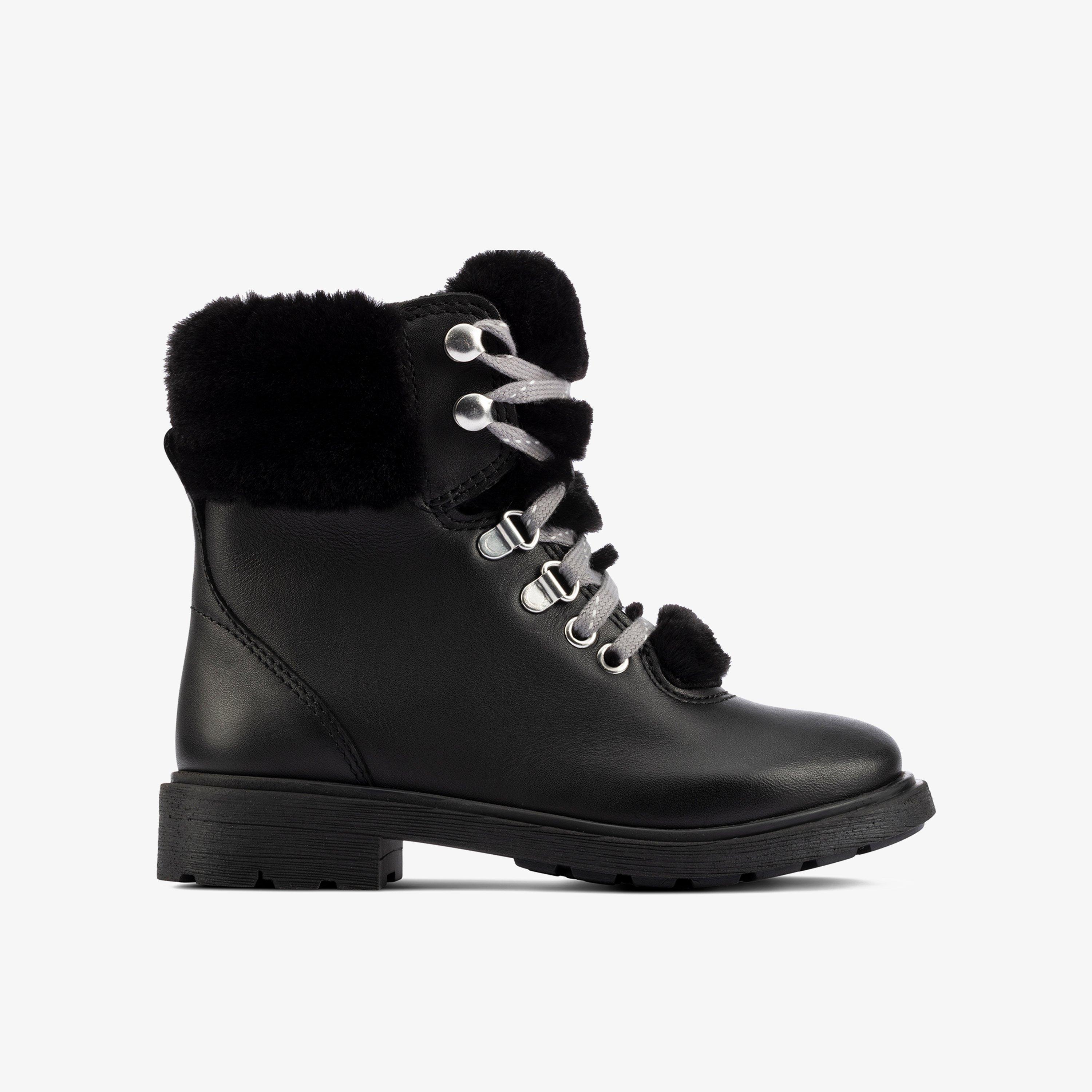 GIRLS Astrol Hiker Toddler Black Leather Boots | Clarks Outlet