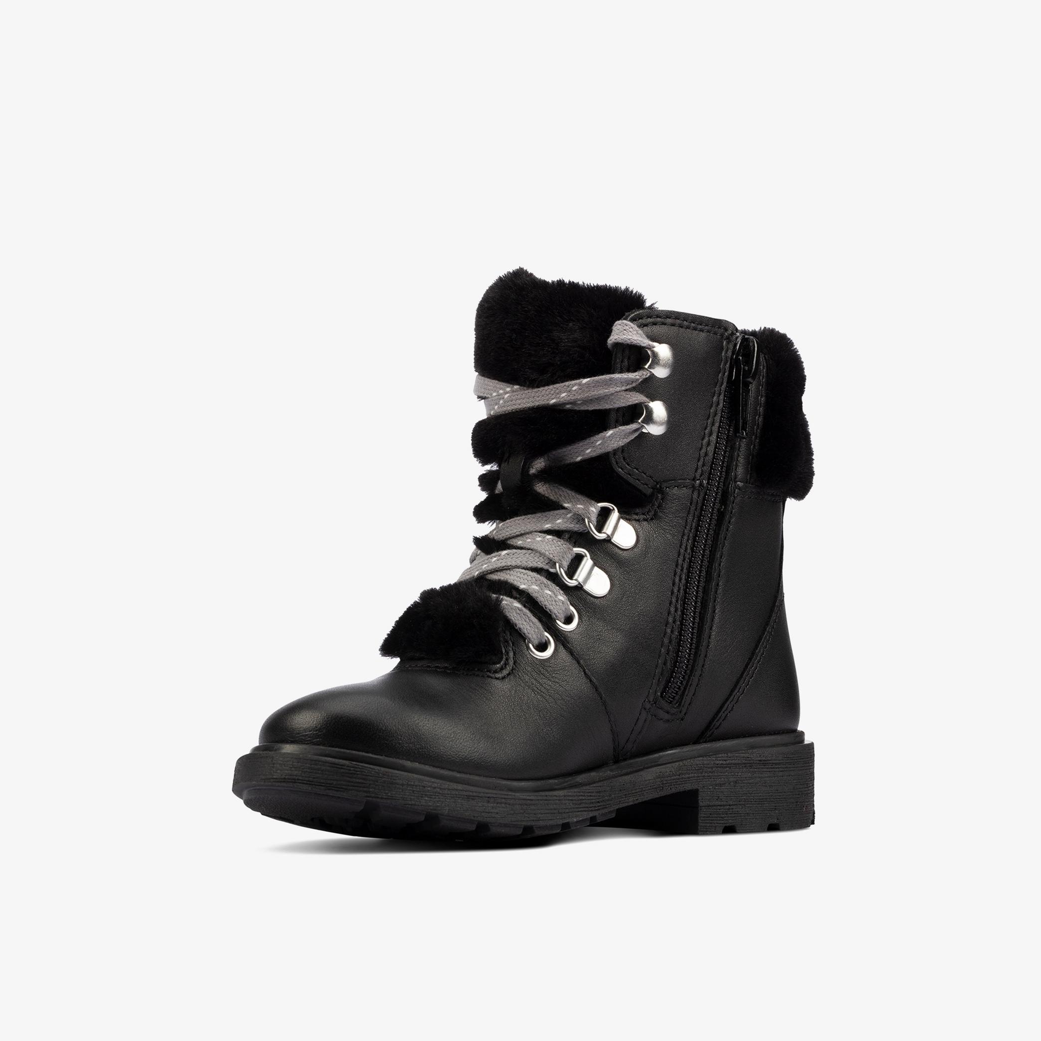 GIRLS Astrol Hiker Toddler Black Leather Boots | Clarks Outlet