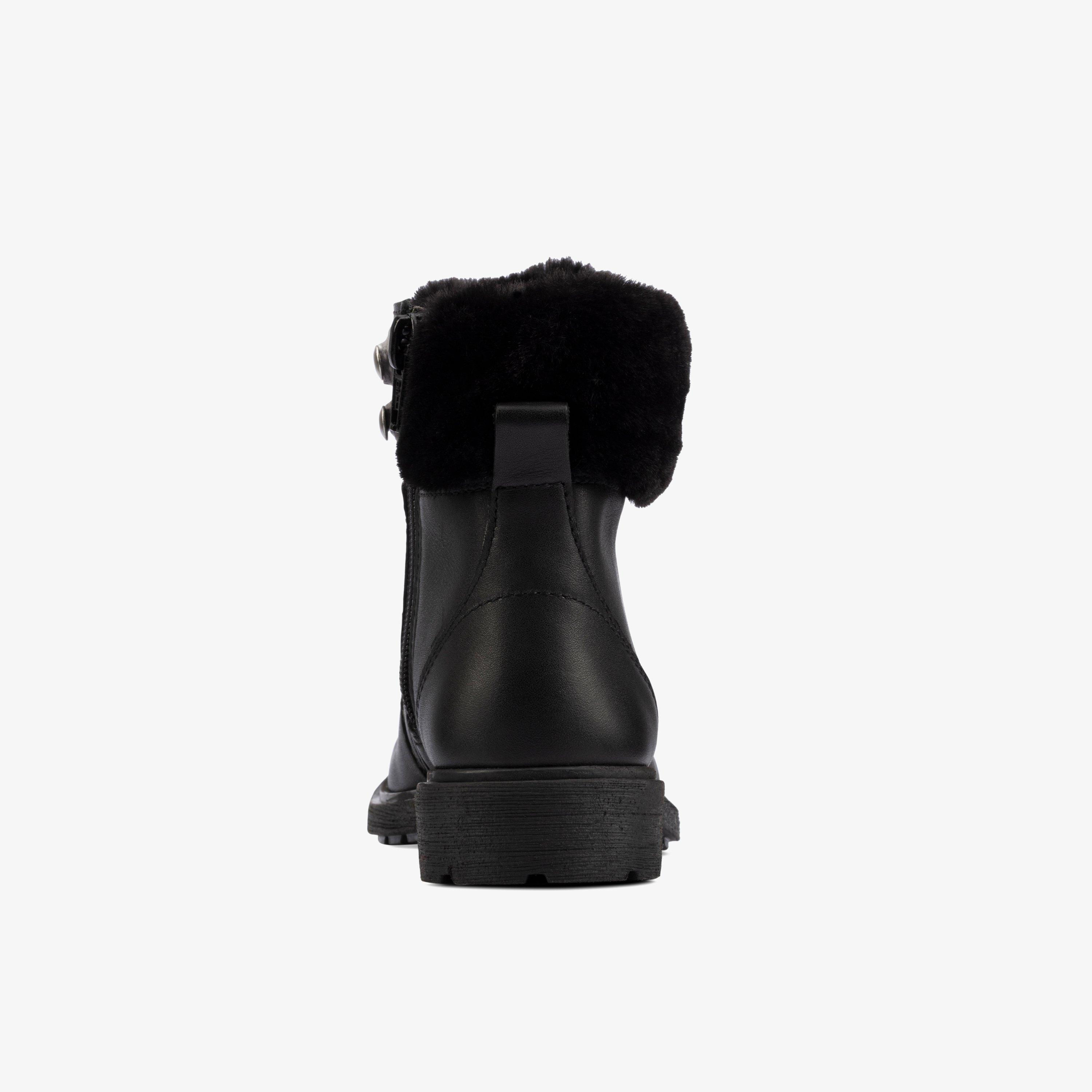 Girls Astrol Hiker Toddler Black Leather Boots Clarks Outlet