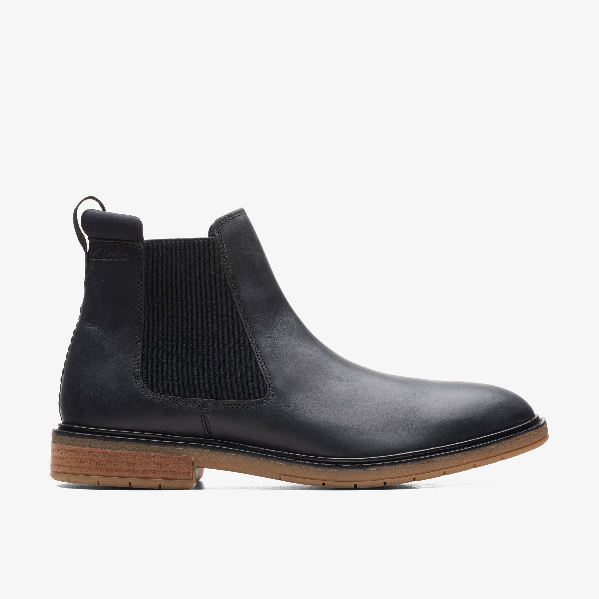 Clarkdale Hall Black Leather Chelsea Boots, view 1 of 6