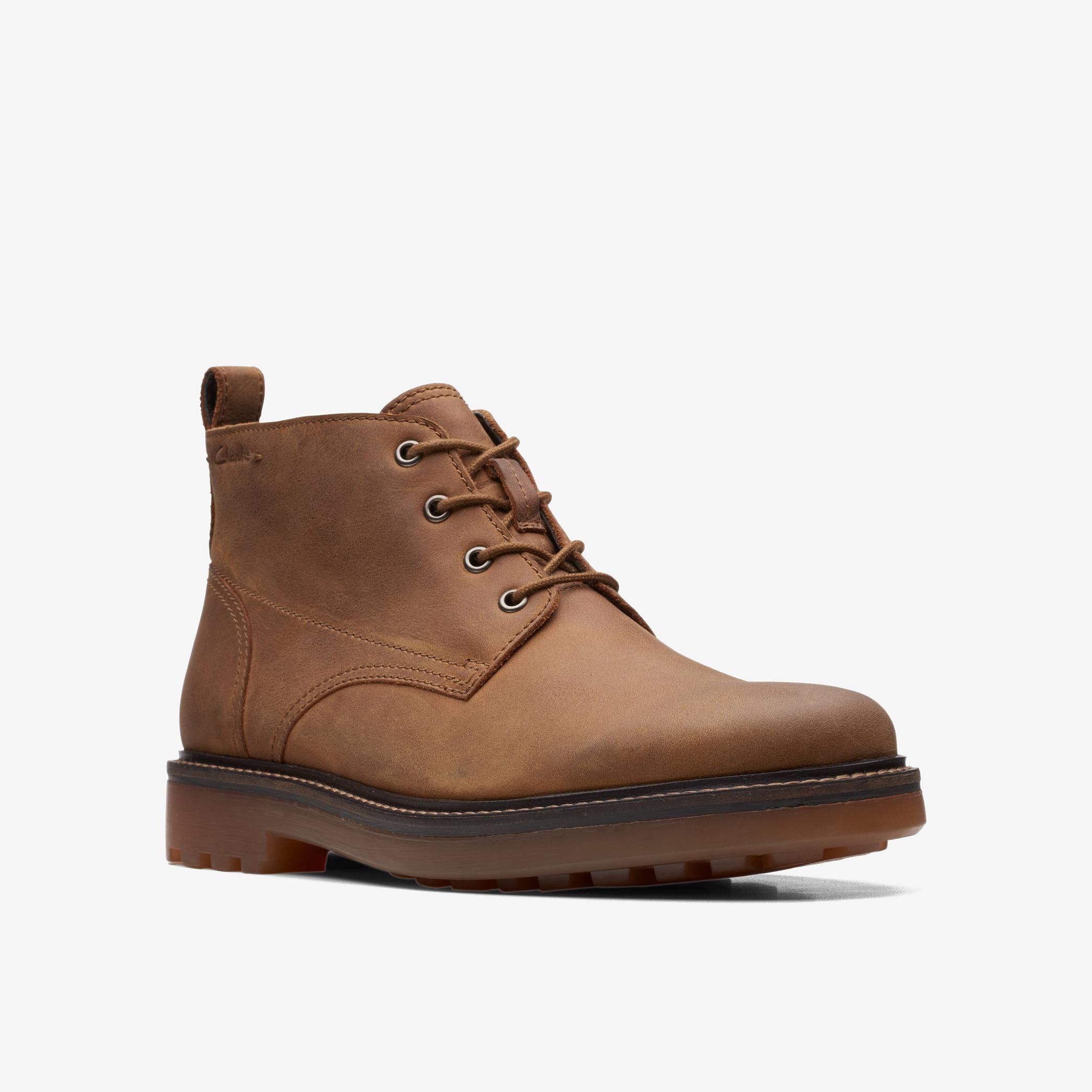 Chard Mid Dark Tan Nubuck Ankle Boots, view 3 of 6