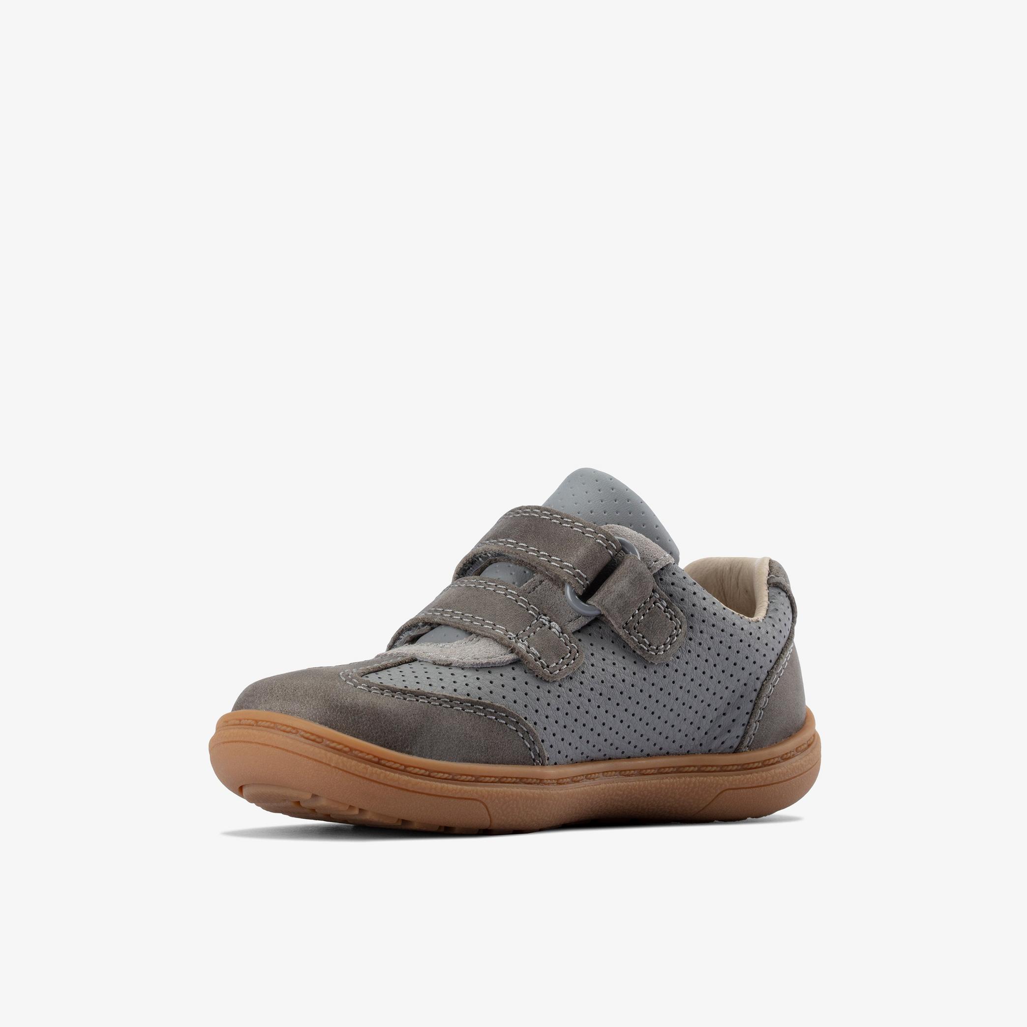 Flash Beau Toddler Grey Leather Shoes, view 4 of 6
