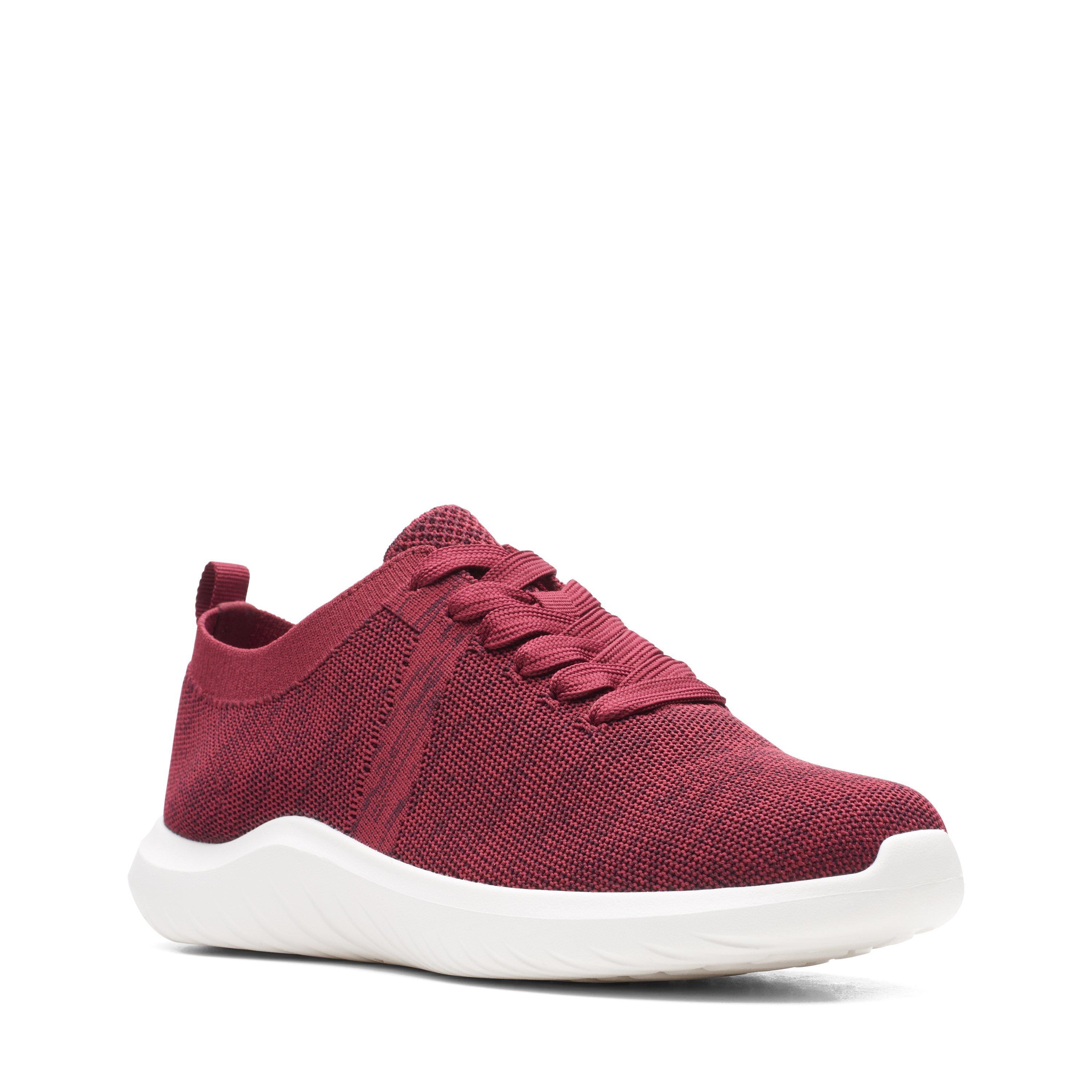 Clarks Womens Cloudstepper Nova Glint Red Active Sneakers Shoes