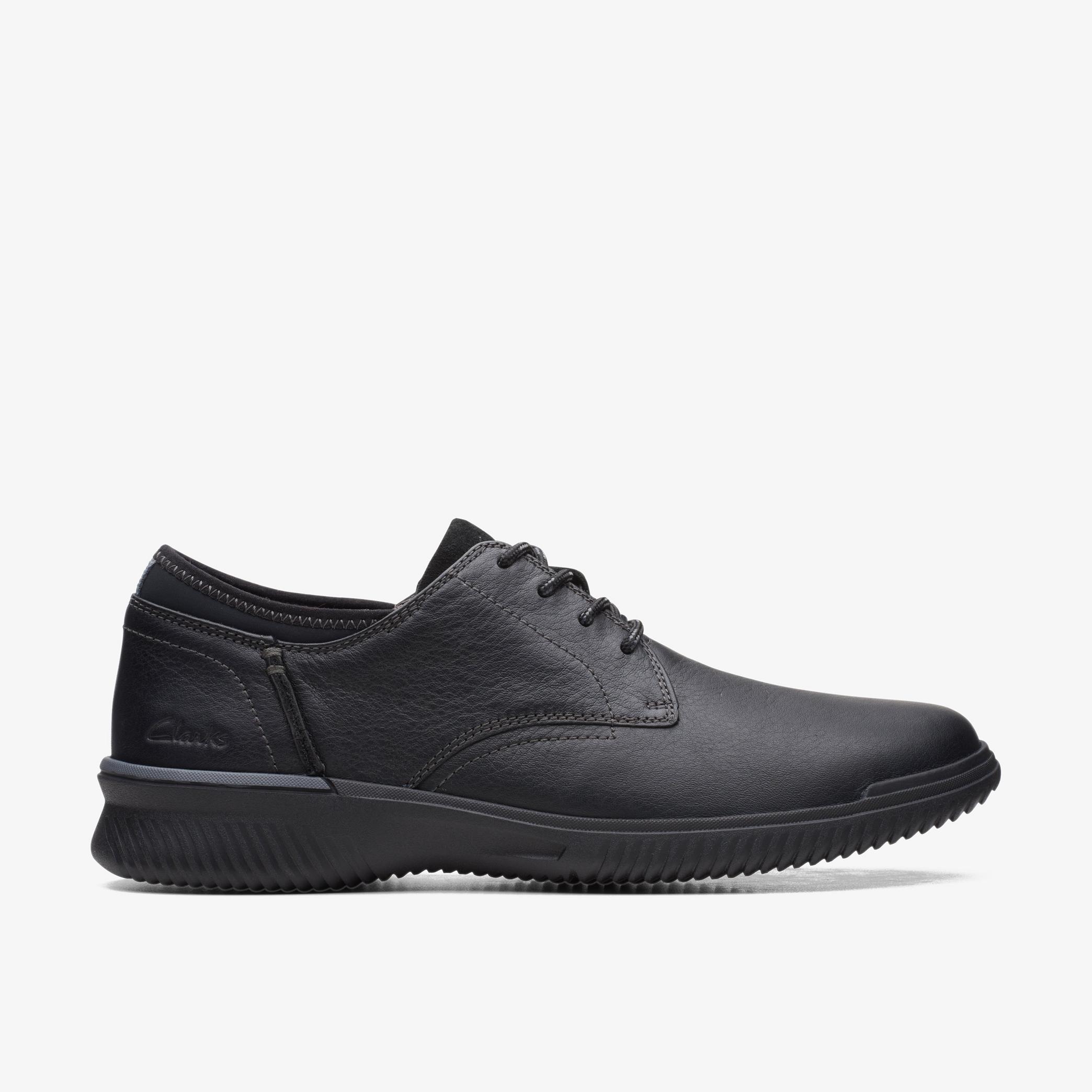 Donaway Plain Black Leather Shoes, view 1 of 6