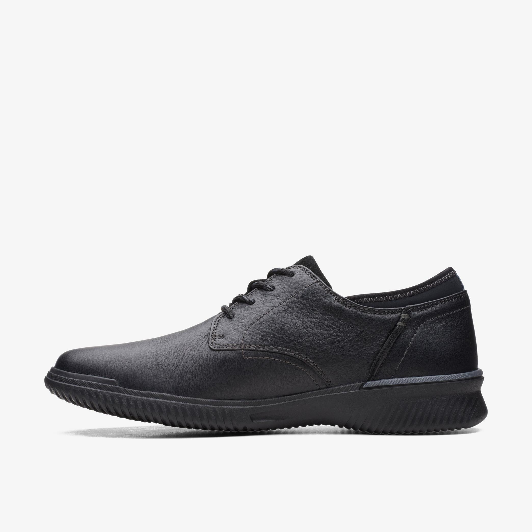 Donaway Plain Black Leather Shoes, view 2 of 6
