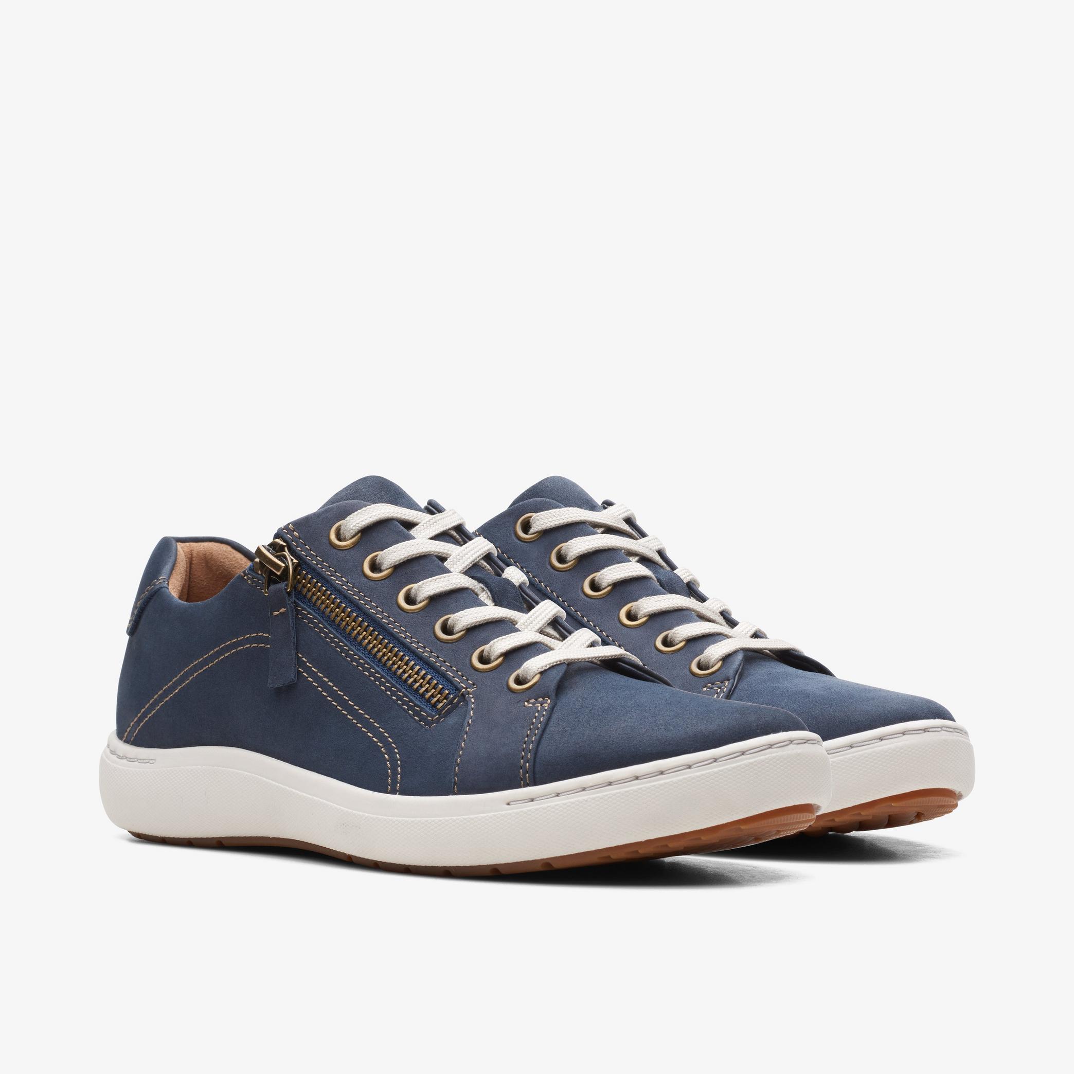 Nalle Lace Navy Nubuck Trainers, view 4 of 6