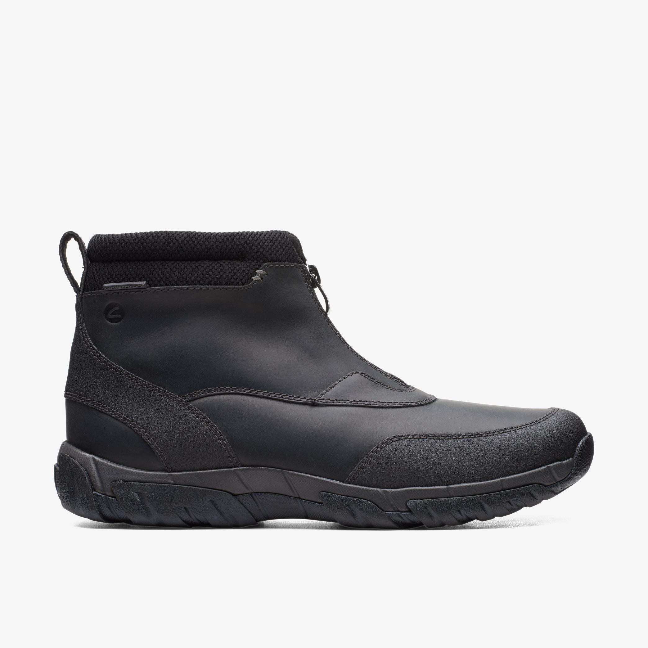 Grove Zip II Black Leather Ankle Boots, view 1 of 6