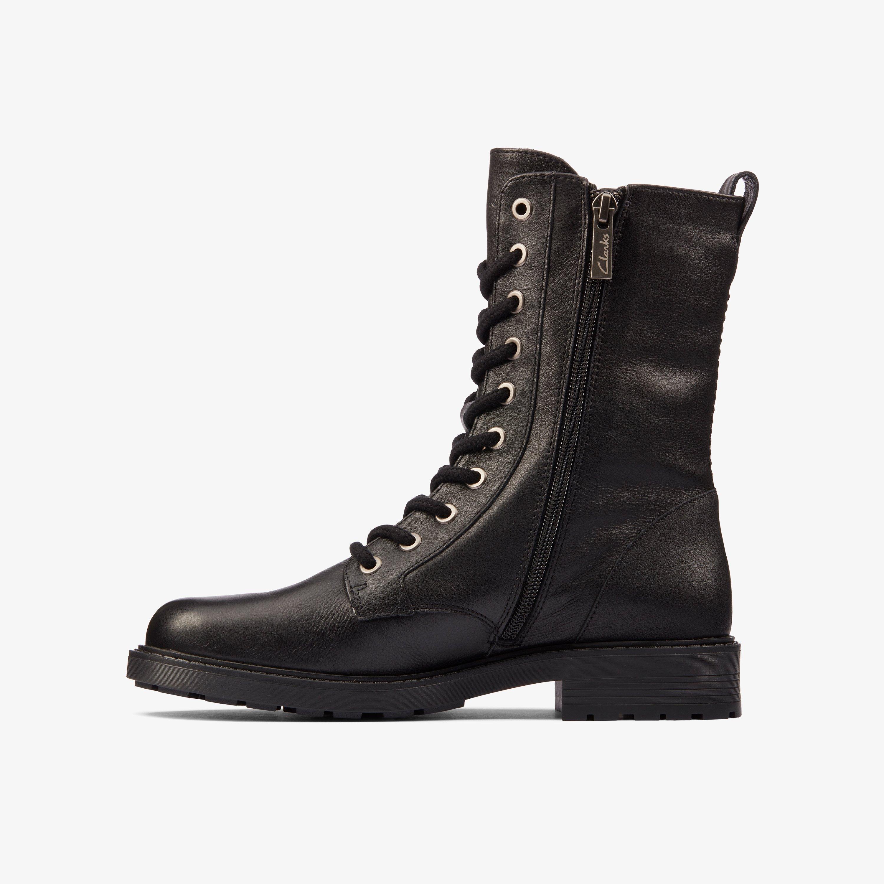 Womens Orinoco 2 Style Black Leather Ankle Boots Clarks UK