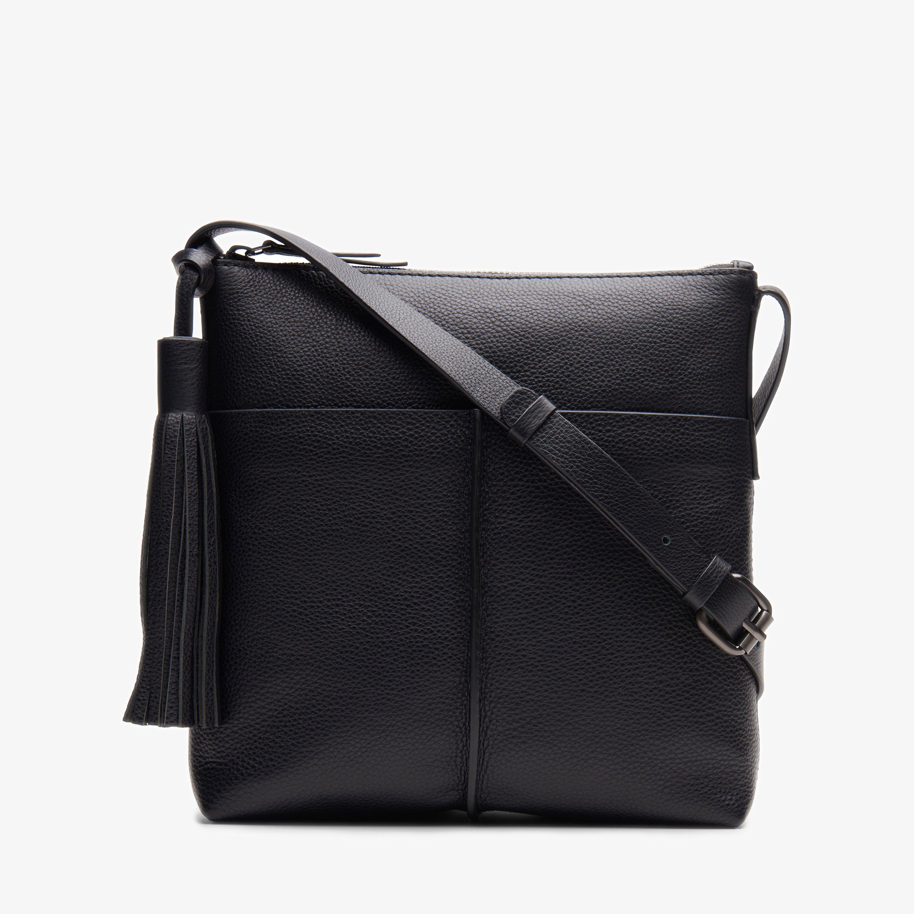 Clarks black leather on sale bag