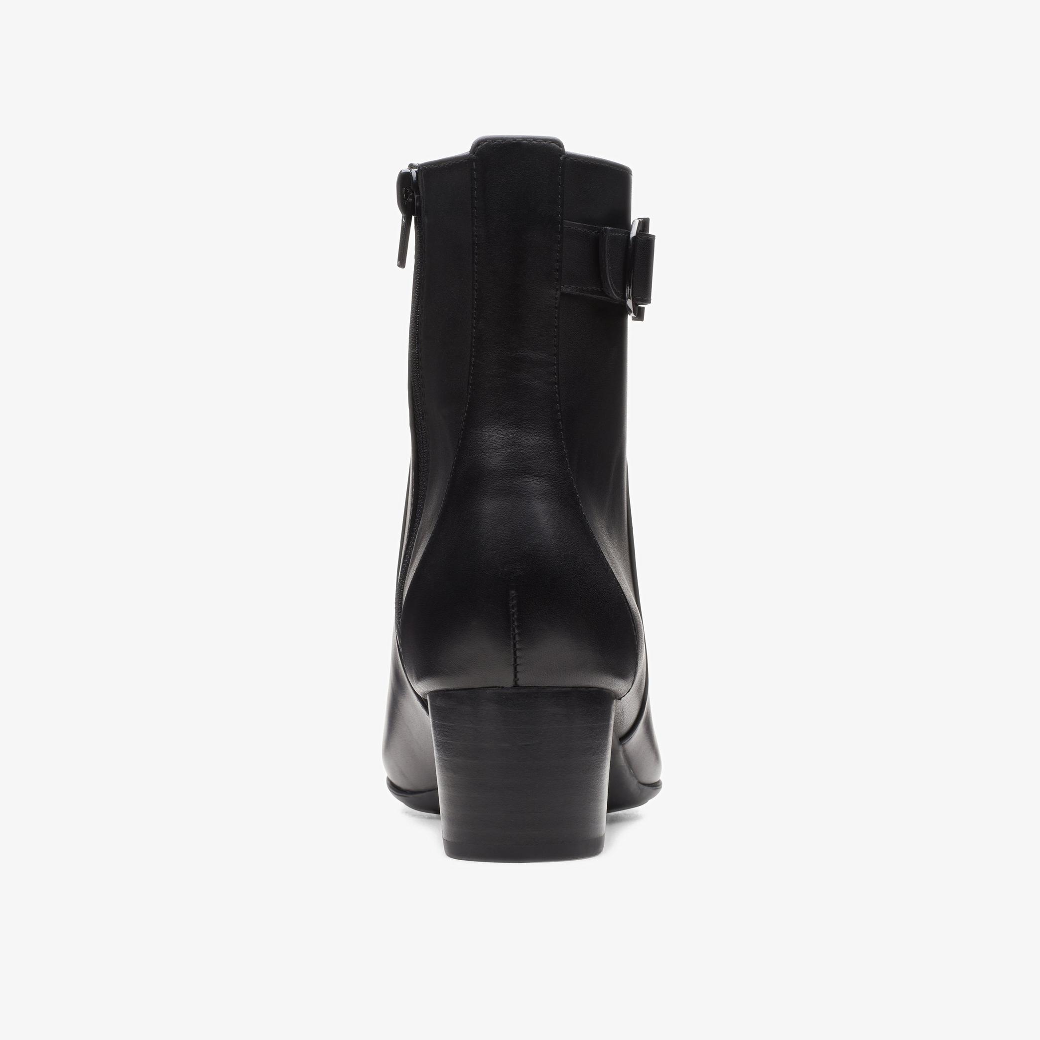 Linnae Up Black Leather Ankle Boots, view 5 of 6