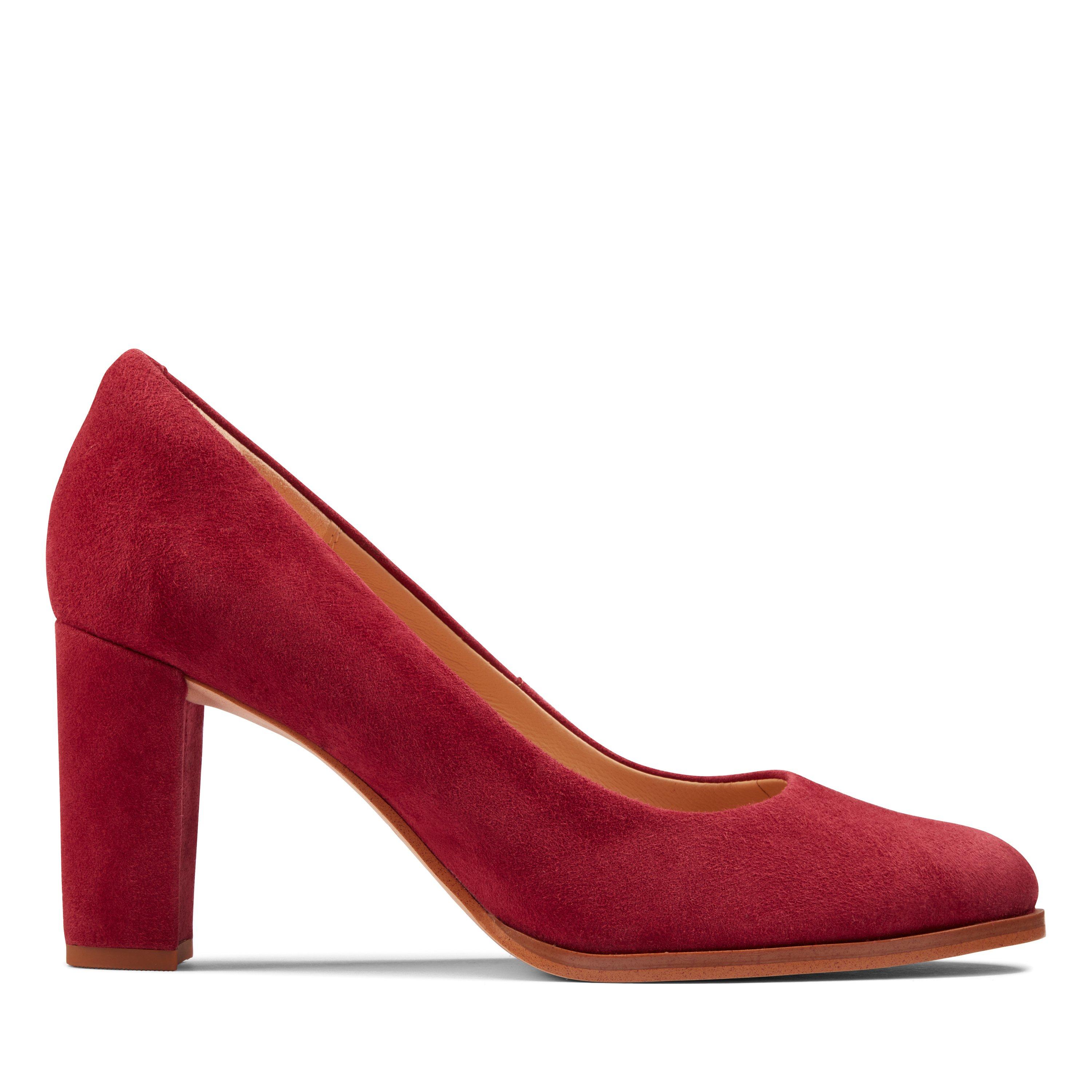 Clarks cheap heels red