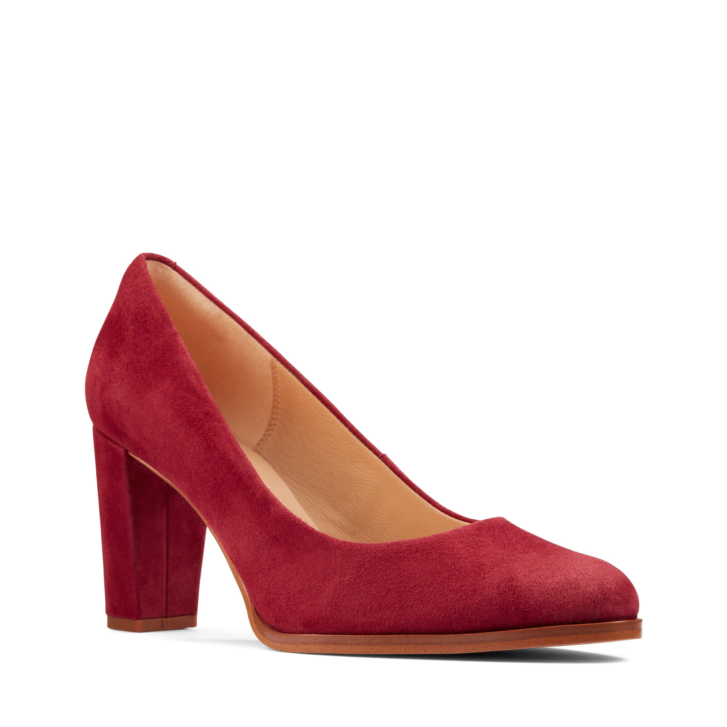 Clarks red hot sale pumps