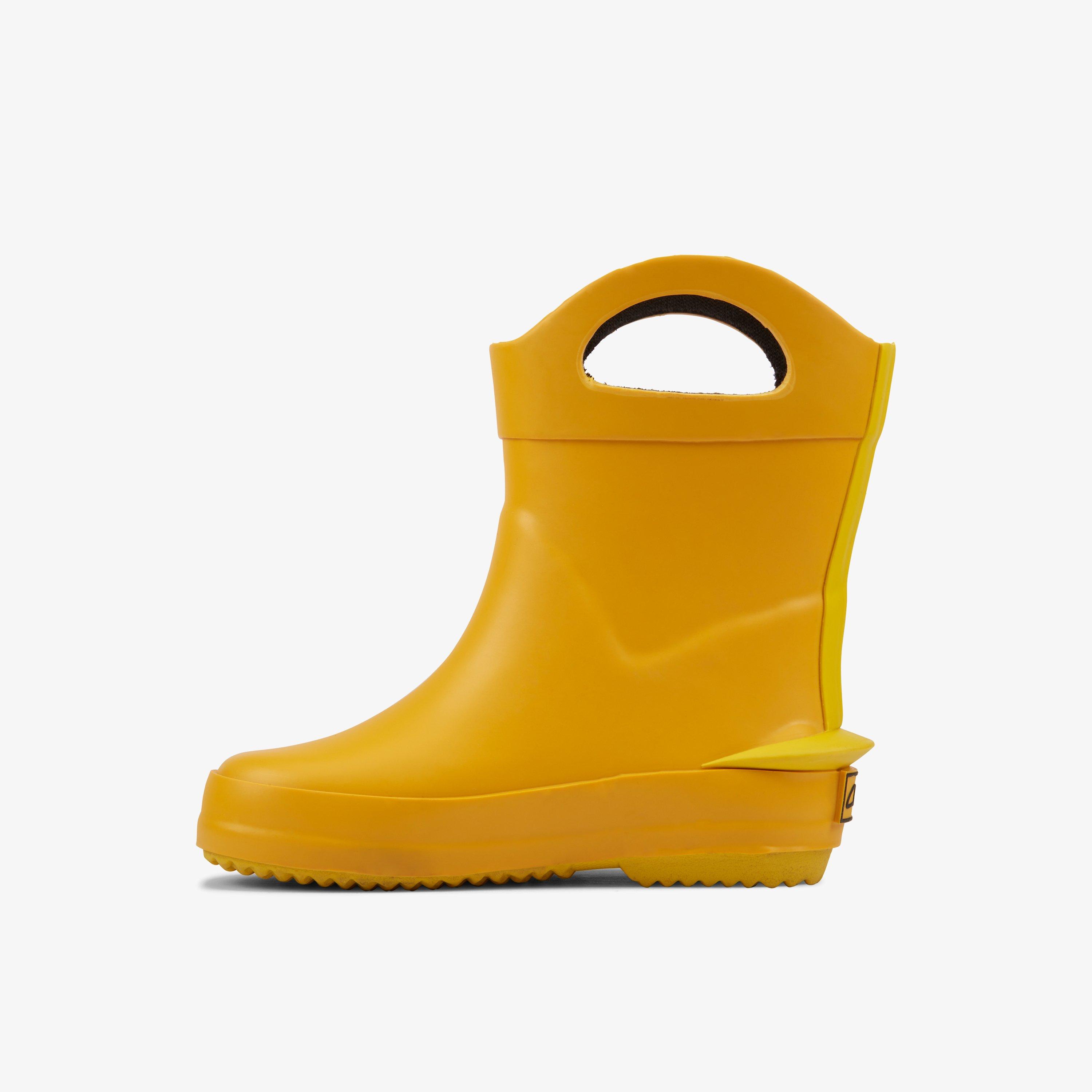 Boys Girls Kids Unisex Tarri Dash Toddler Yellow Wellies Clarks UK