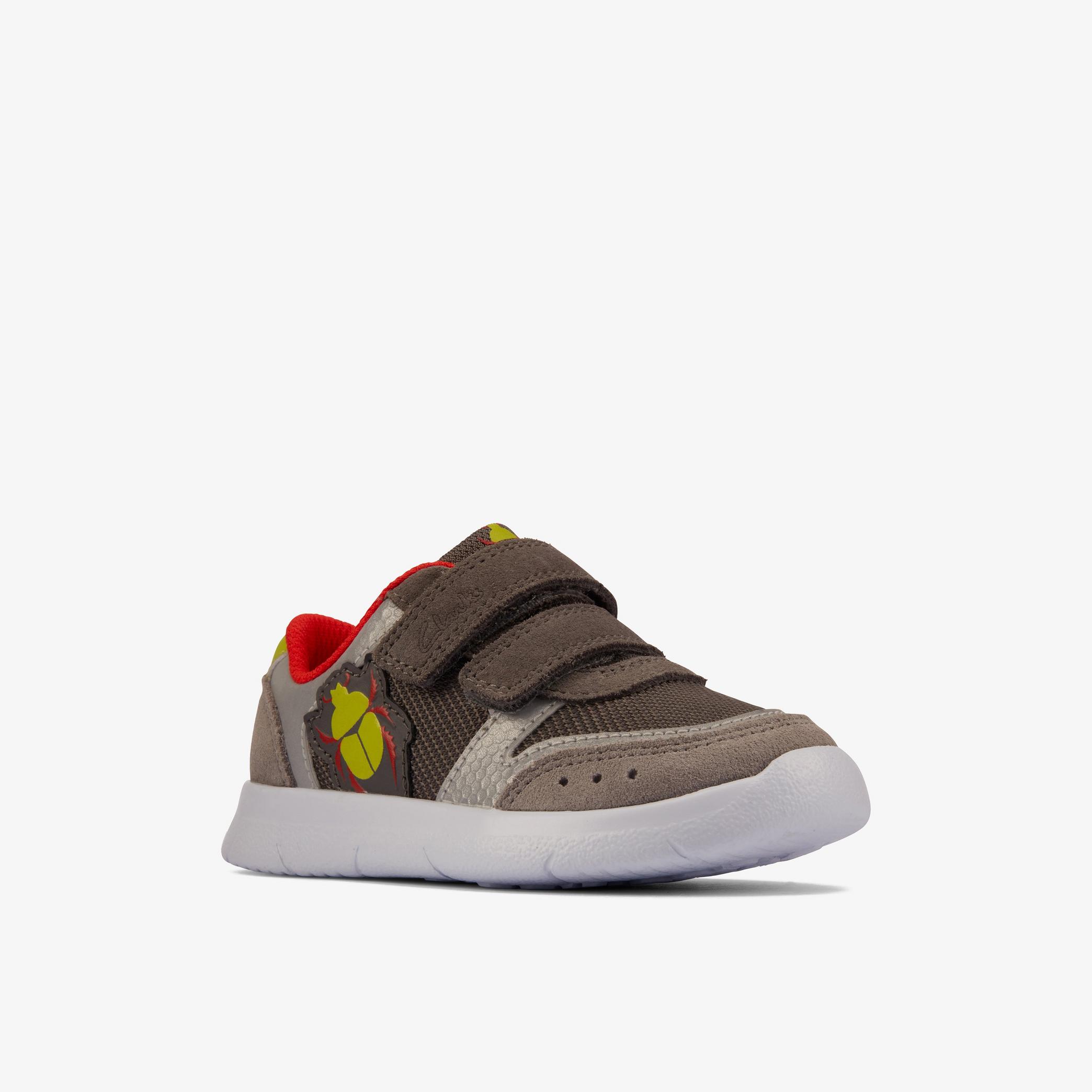 Ath Glow Toddler Grey Combination Trainers, view 3 of 6