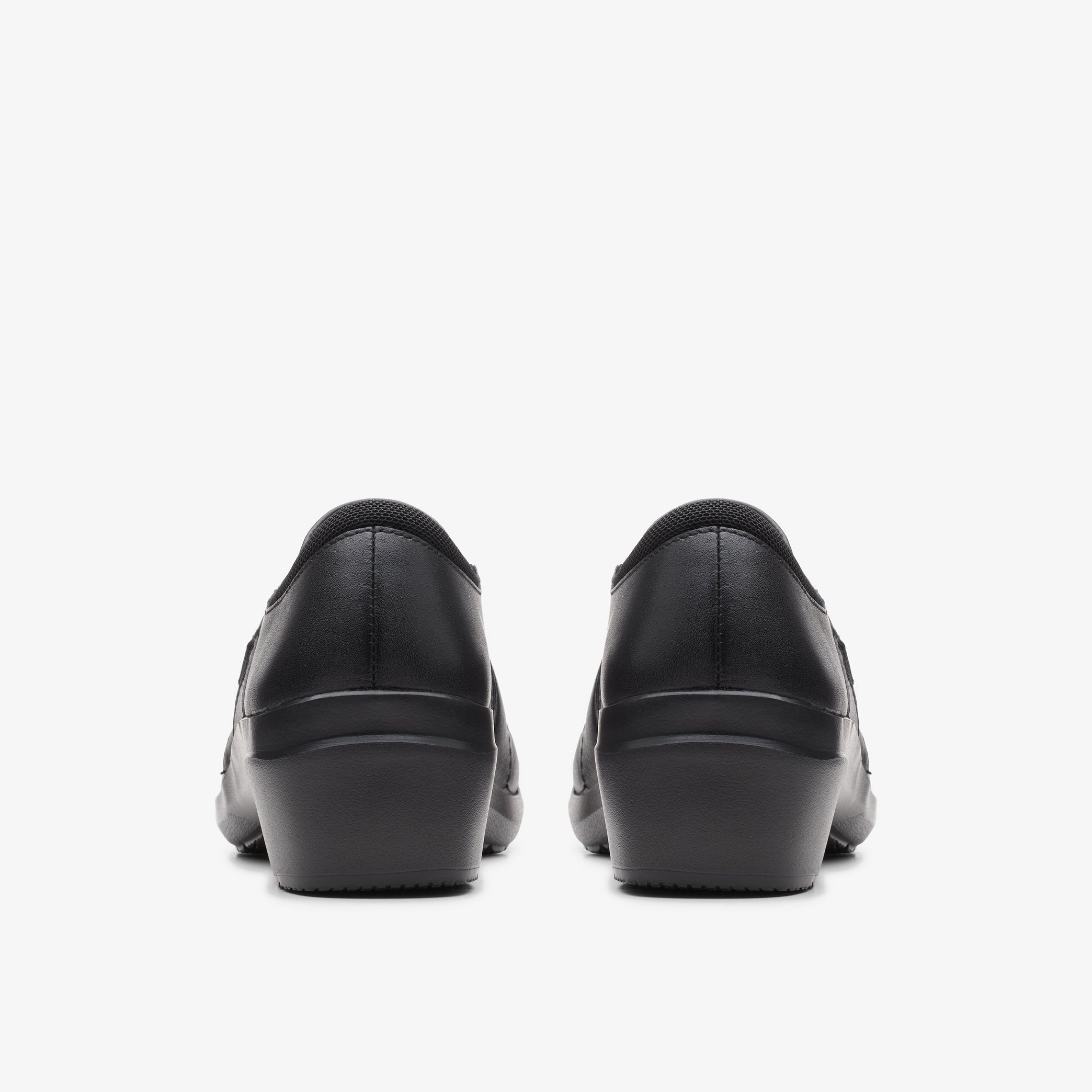 WOMENS Angie Pearl Black Leather Slip Ons | Clarks US