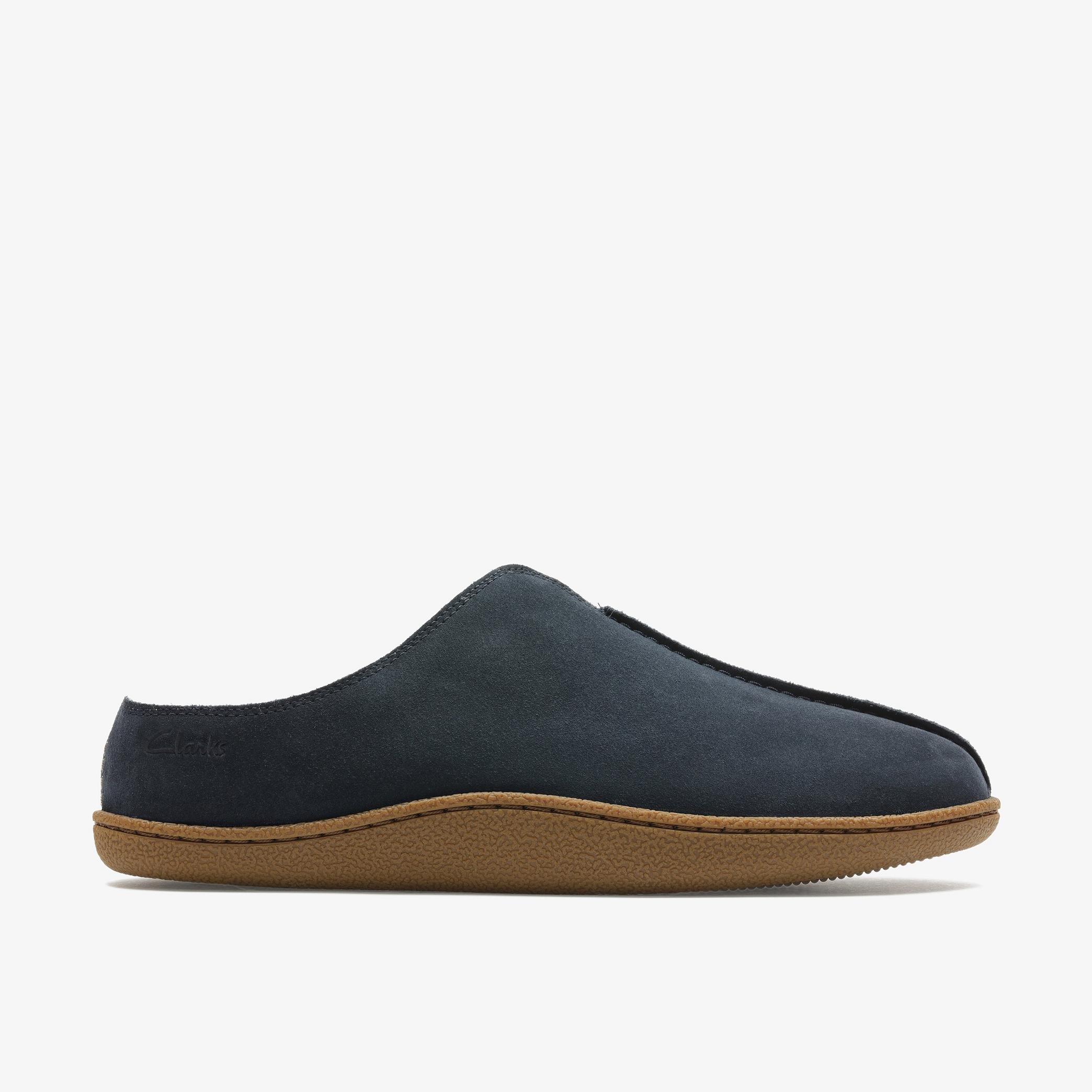 Home Mule Navy Suede Slippers, view 1 of 6