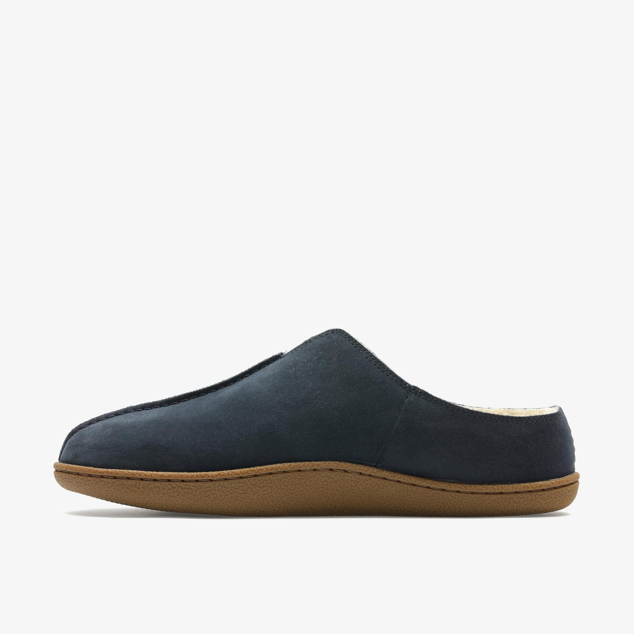 Home Mule Navy Suede Slippers, view 2 of 6