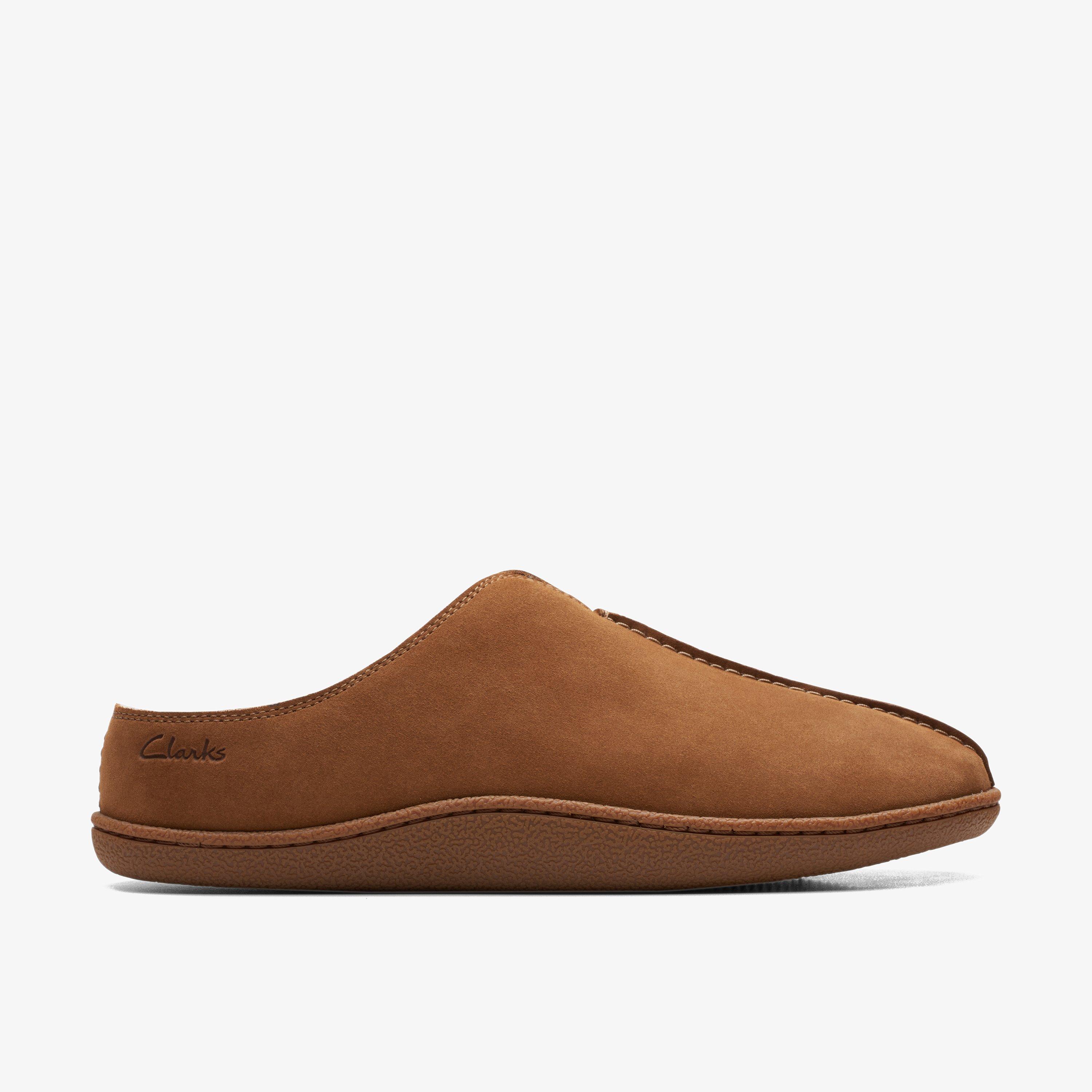 Mens leather deals slippers clarks