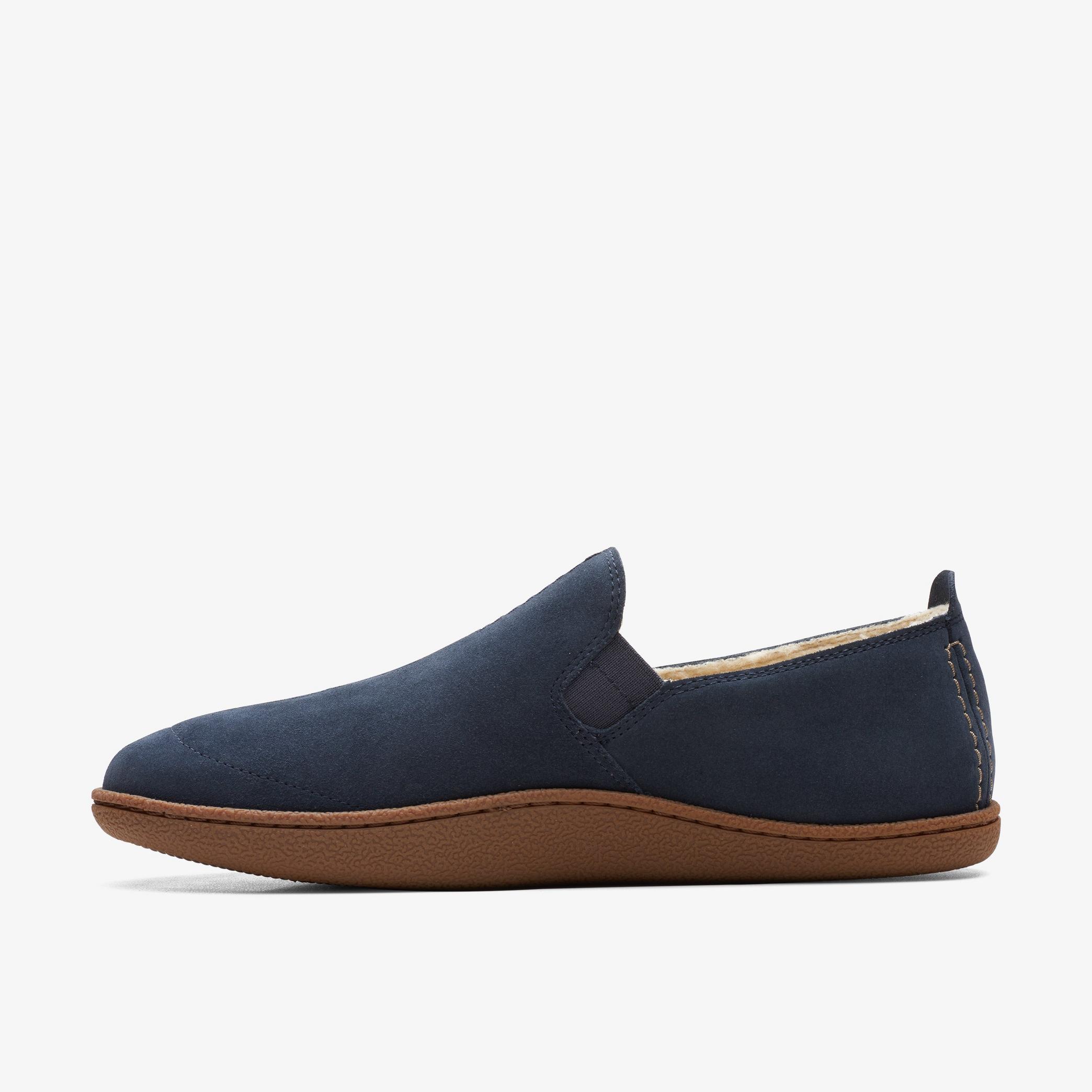 Home Mocc Navy Suede Slippers, view 2 of 6