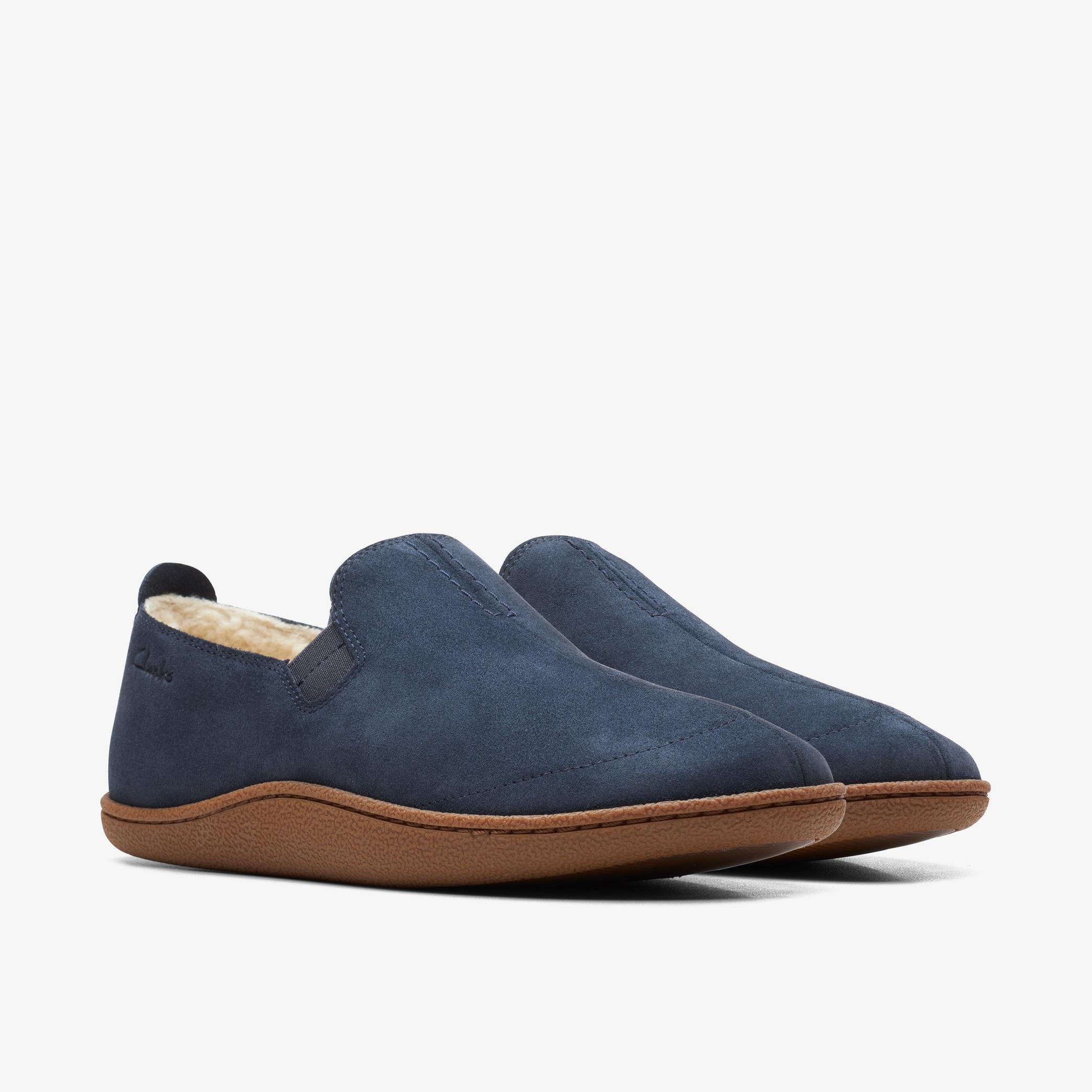 Home Mocc Navy Suede Slippers, view 4 of 6