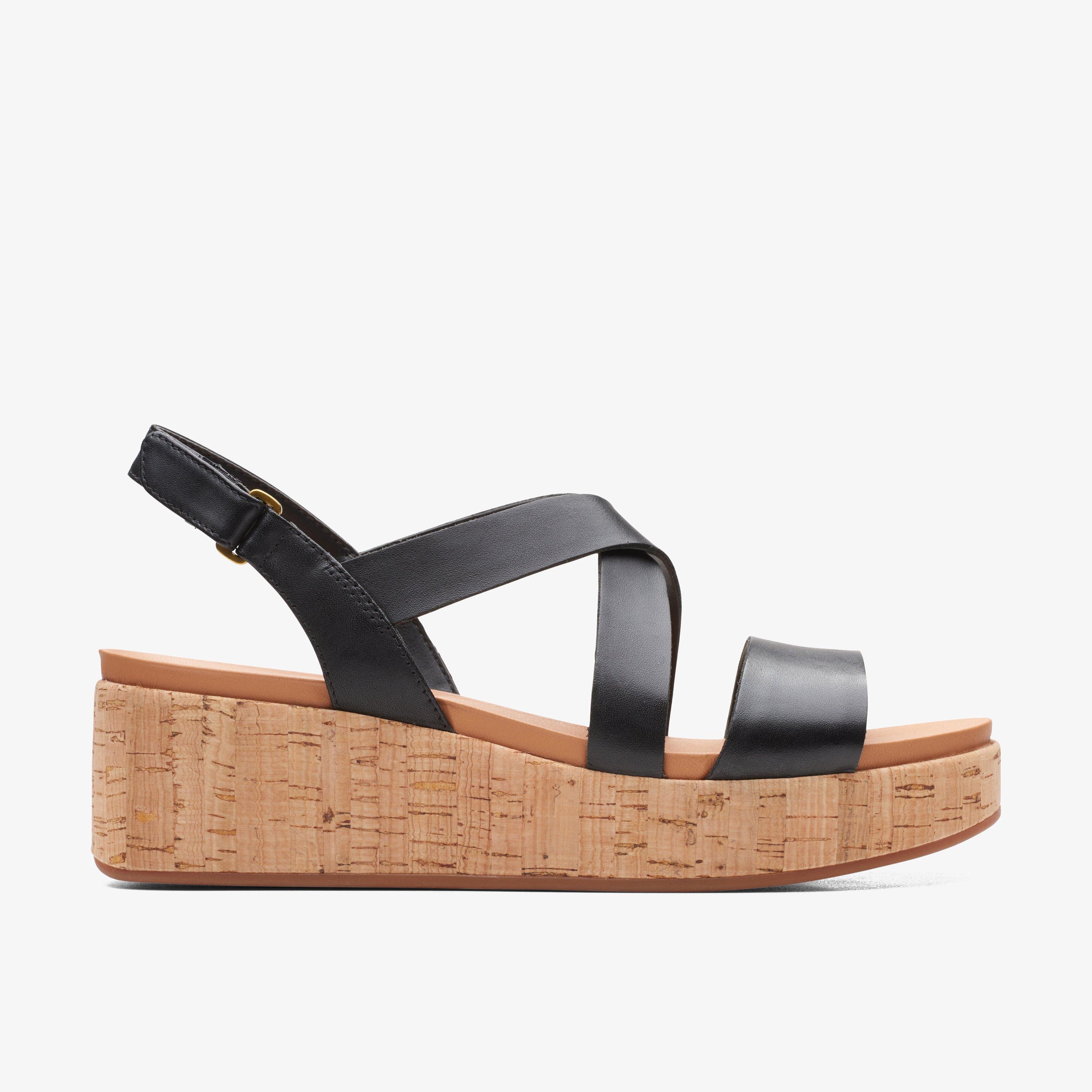 clarks black wedges