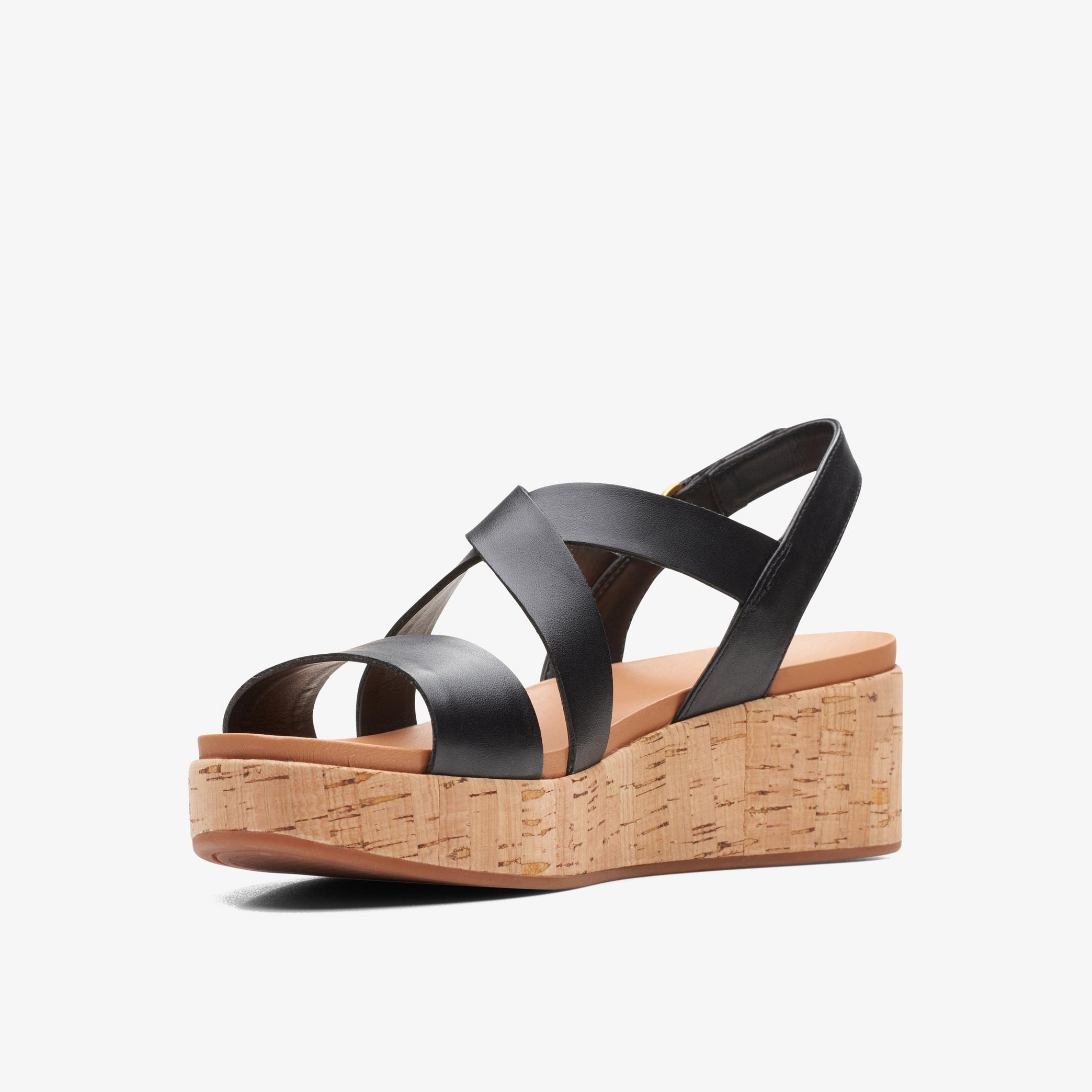 WOMENS Kimmei Cork Black Wedges | Clarks Outlet