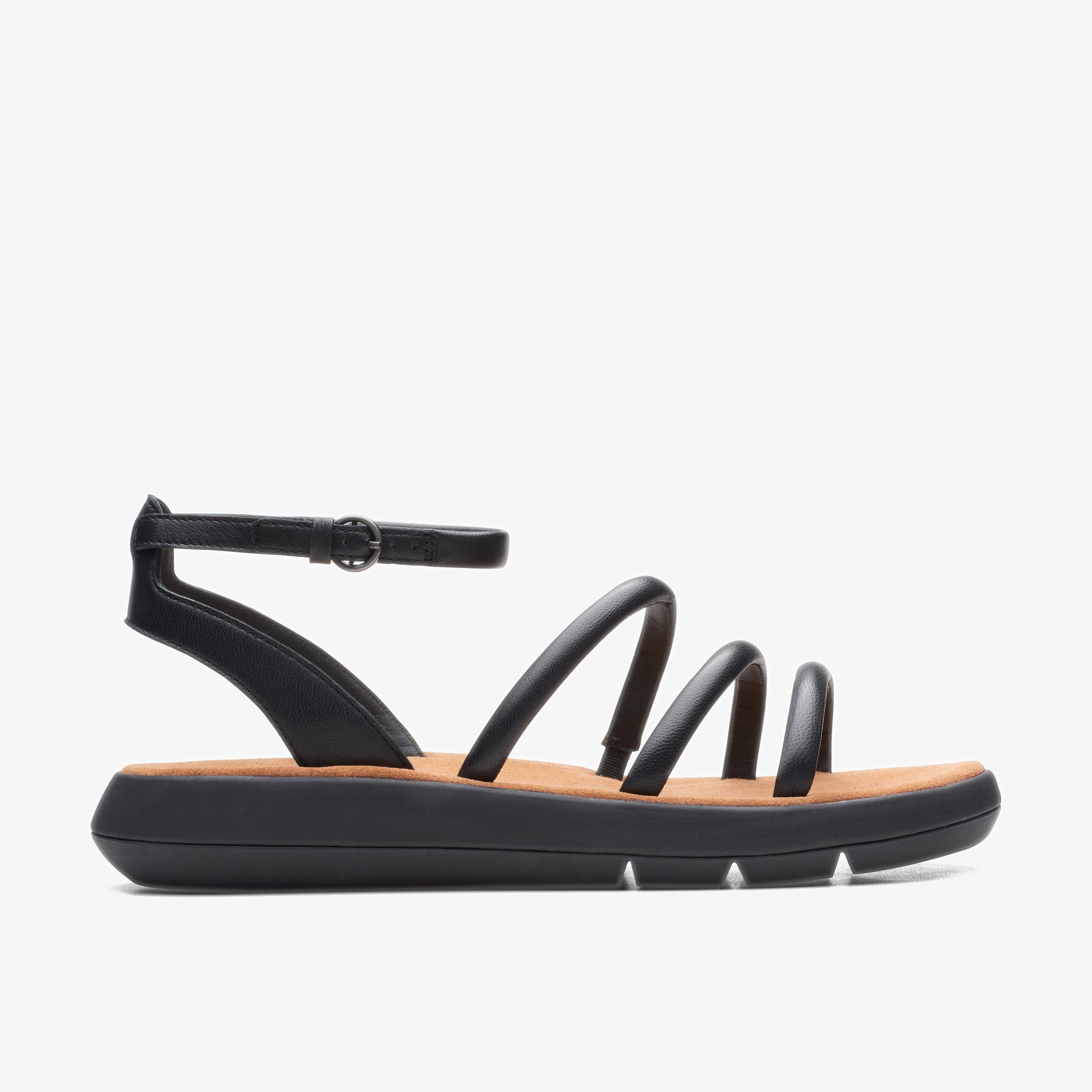 Clarks flat hot sale black sandals